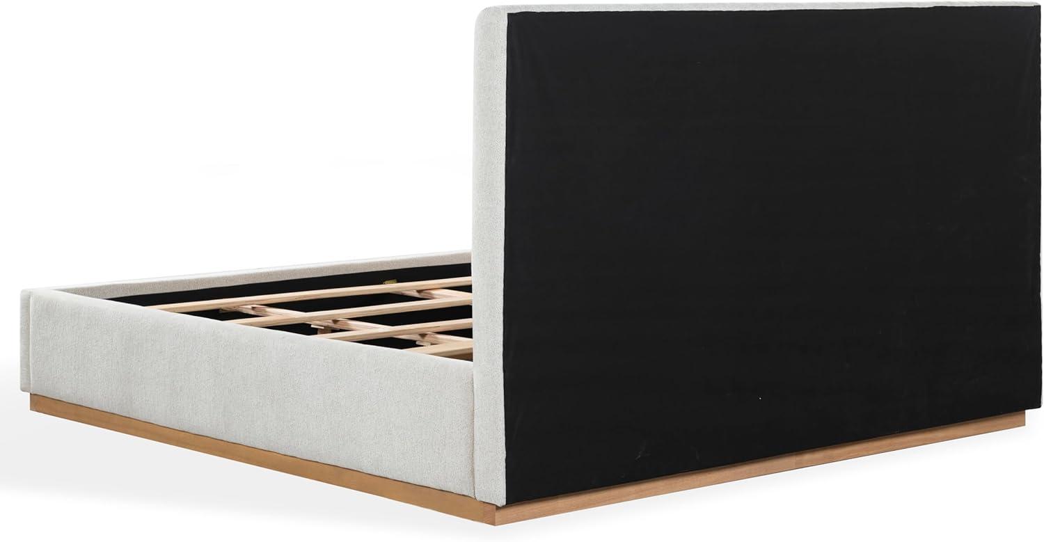 image:imageSAFAVIEH Couture Collection Pippin Light Brown Velvet Upholstered Queen Bed with Headboard No Box Spring Required SFV5063BQIvoryNatural