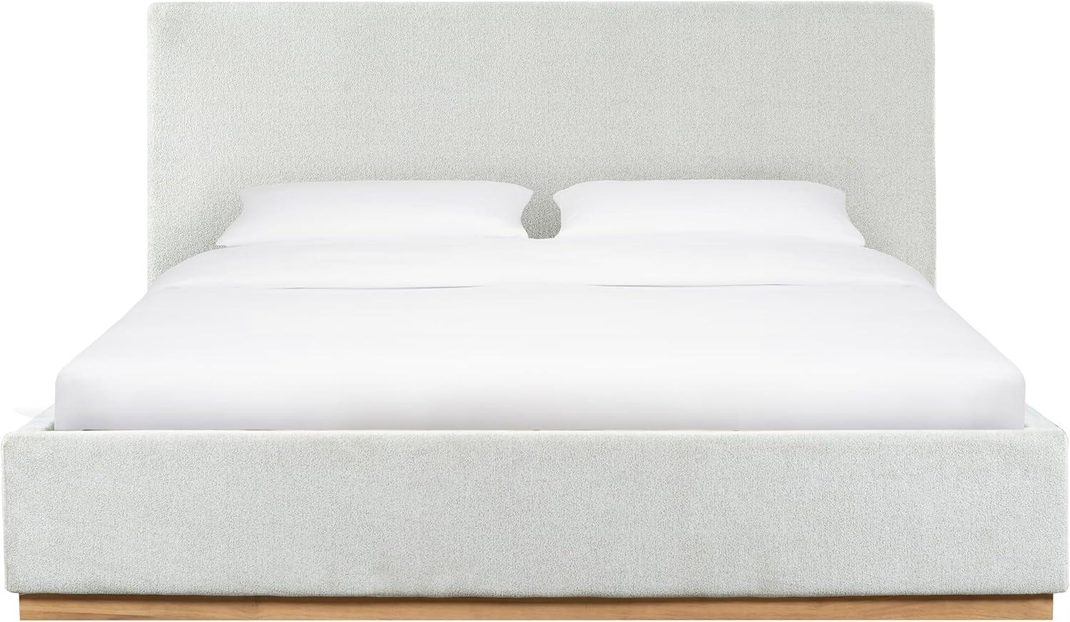 image:imageSAFAVIEH Couture Collection Pippin Light Brown Velvet Upholstered Queen Bed with Headboard No Box Spring Required SFV5063BQIvoryNatural
