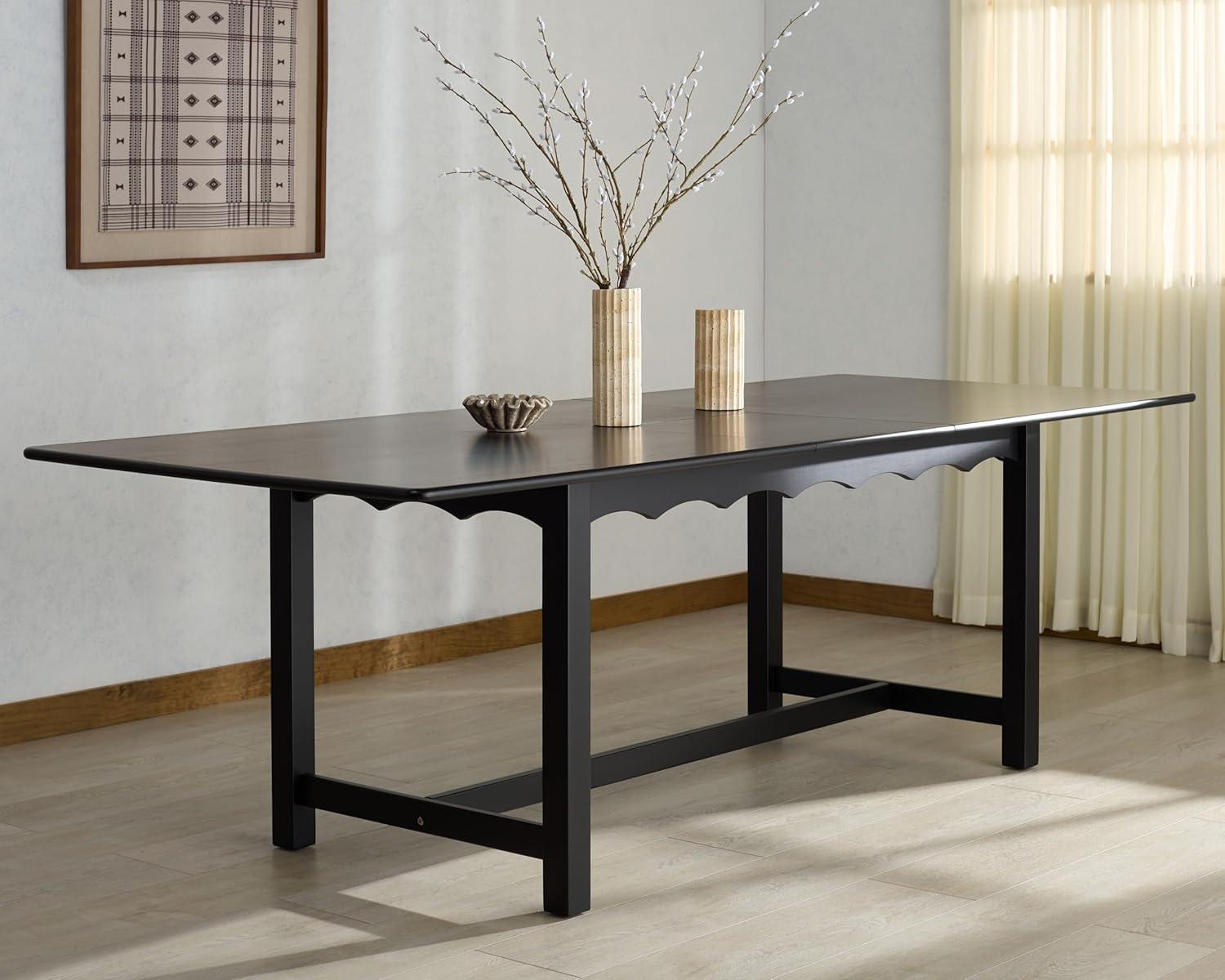 image:imageSAFAVIEH Couture Collection Rhylee Walnut Brown Extendable Wood Dining Table Rectangular Design Seats up to 6 SFV4217CBlack