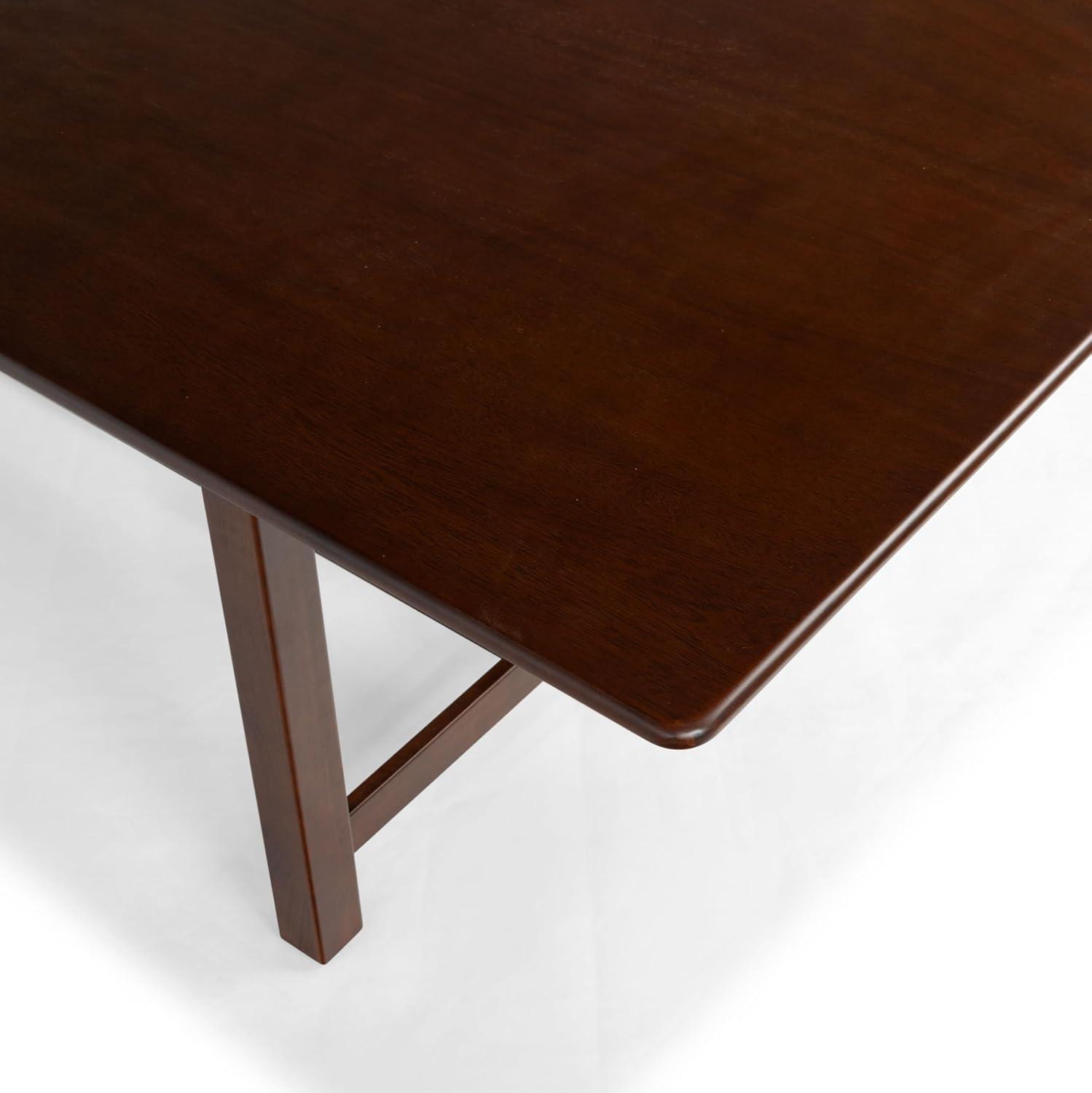 image:imageSAFAVIEH Couture Collection Rhylee Walnut Brown Extendable Wood Dining Table Rectangular Design Seats up to 6 SFV4217CWalnut