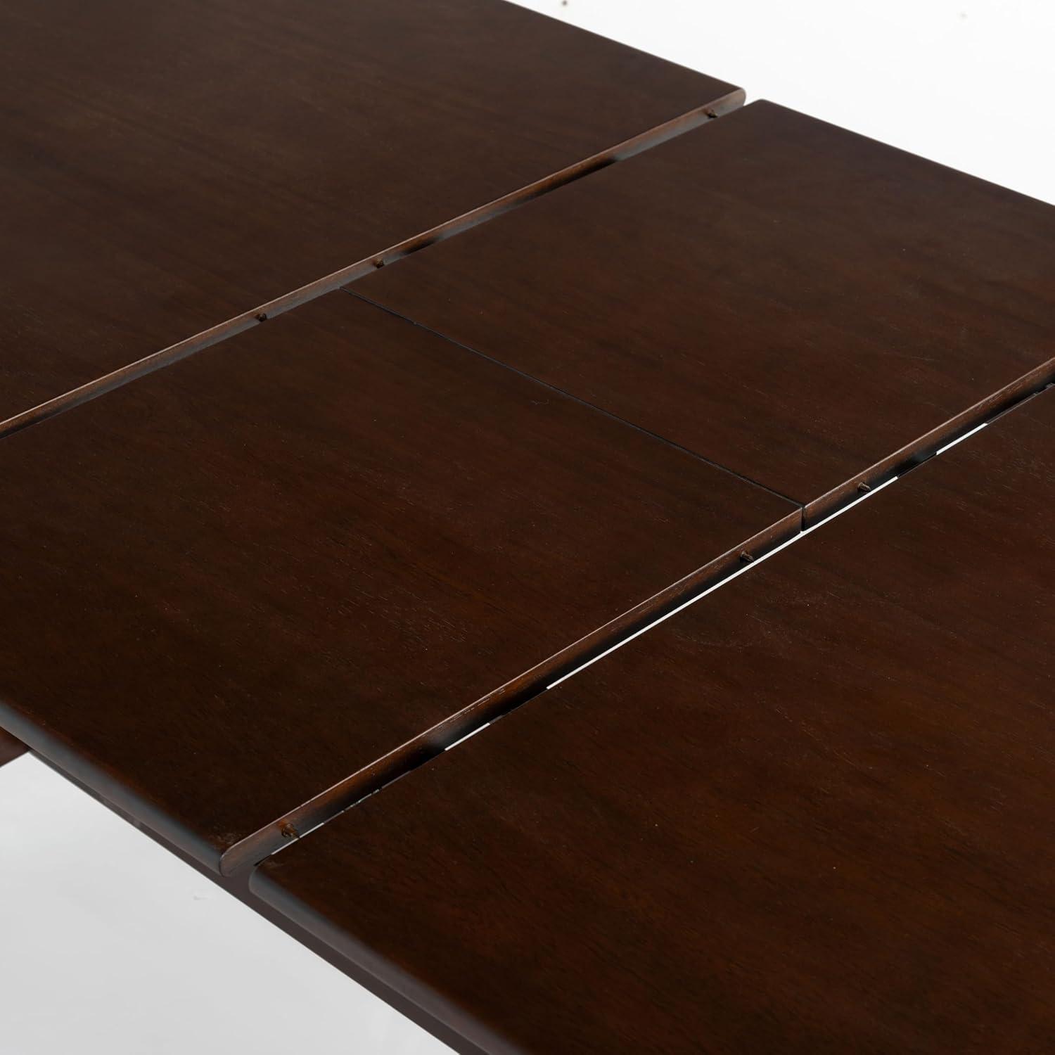 image:imageSAFAVIEH Couture Collection Rhylee Walnut Brown Extendable Wood Dining Table Rectangular Design Seats up to 6 SFV4217CWalnut