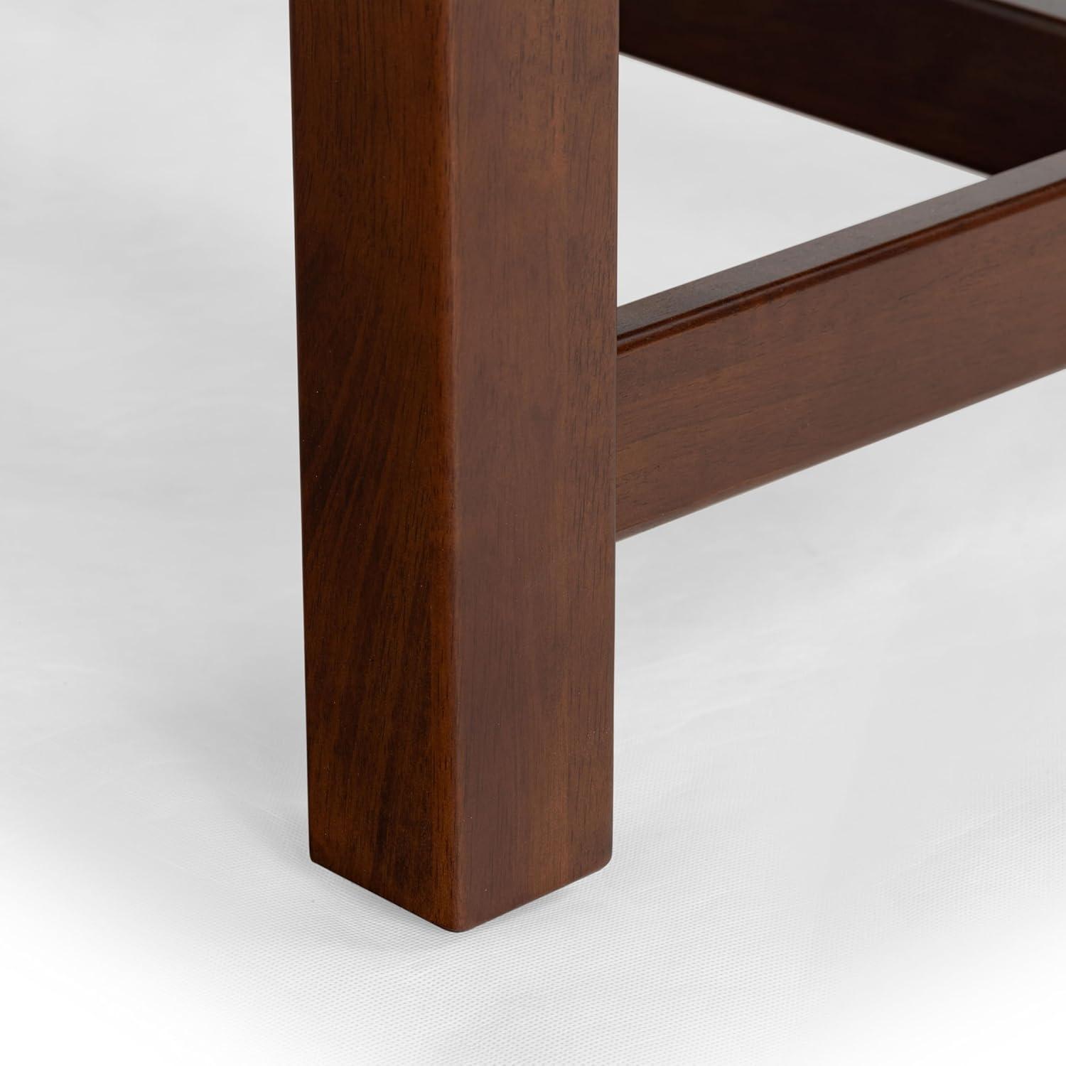 image:imageSAFAVIEH Couture Collection Rhylee Walnut Brown Extendable Wood Dining Table Rectangular Design Seats up to 6 SFV4217CWalnut