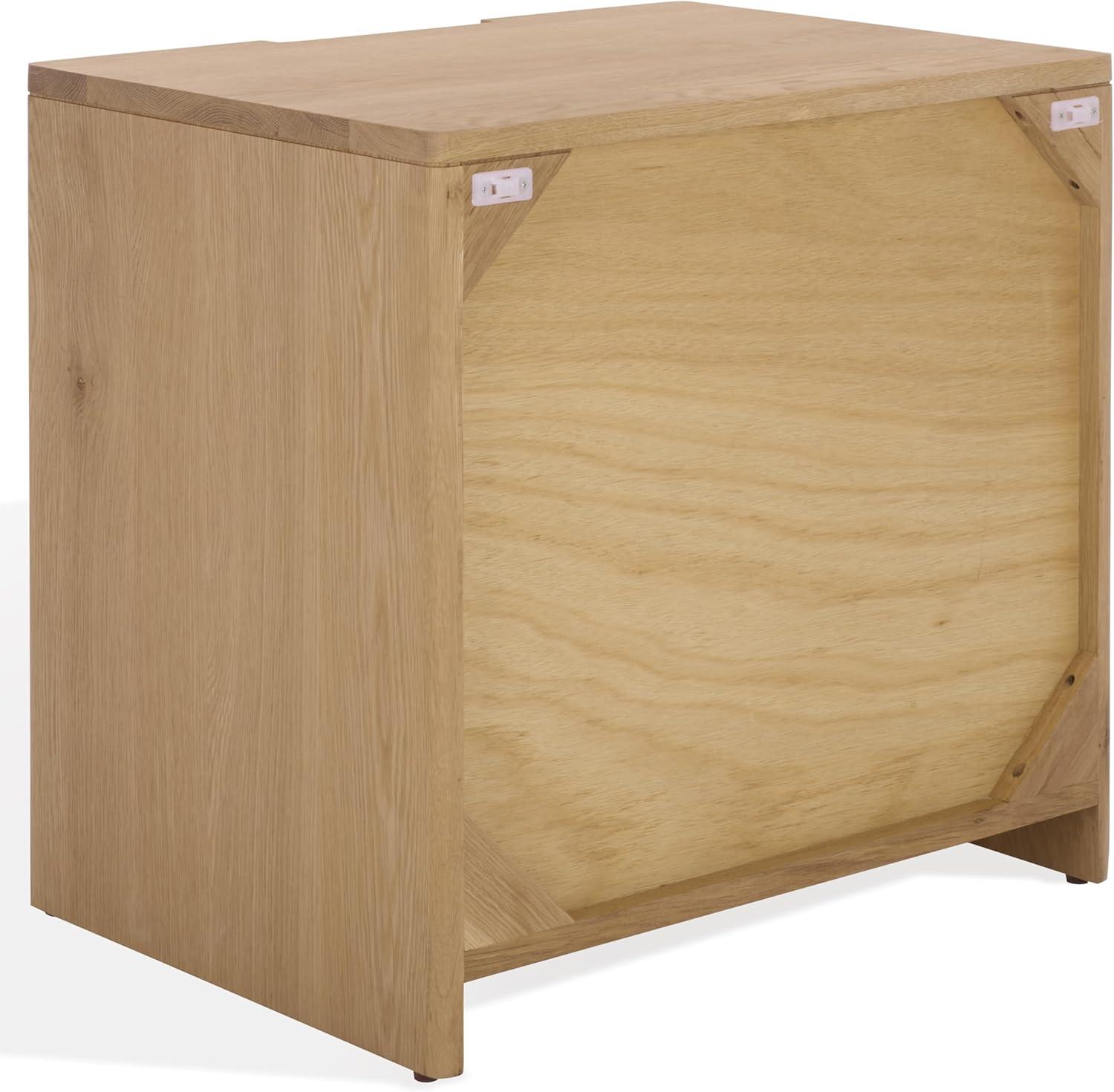 image:imageSAFAVIEH Couture Collection Riverside Natural Oak Wood 3Drawer Nightstand Classic Bedroom Storage Accent Fully Assembled SFV9759ANatural Oak