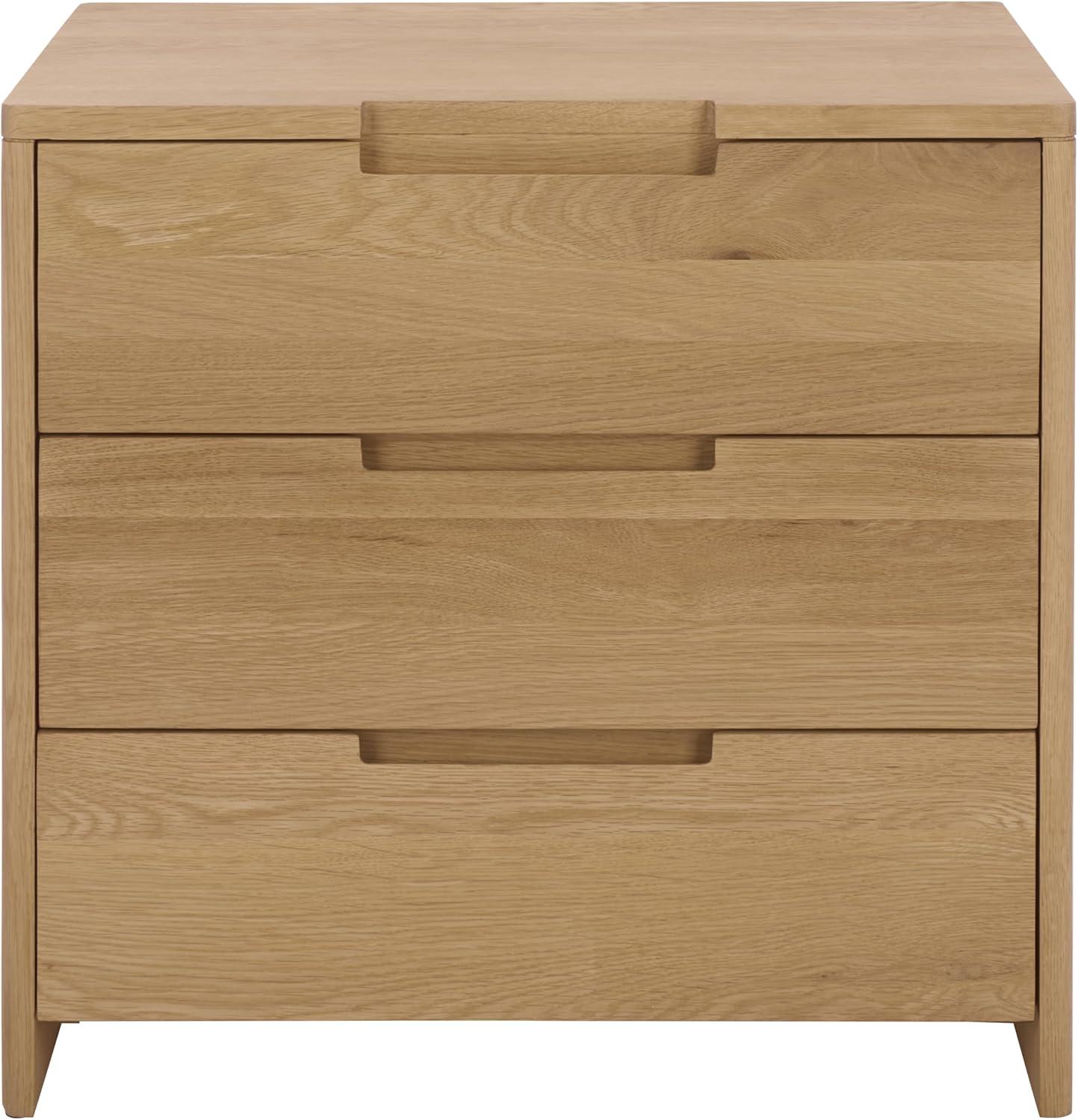 image:imageSAFAVIEH Couture Collection Riverside Natural Oak Wood 3Drawer Nightstand Classic Bedroom Storage Accent Fully Assembled SFV9759ANatural Oak