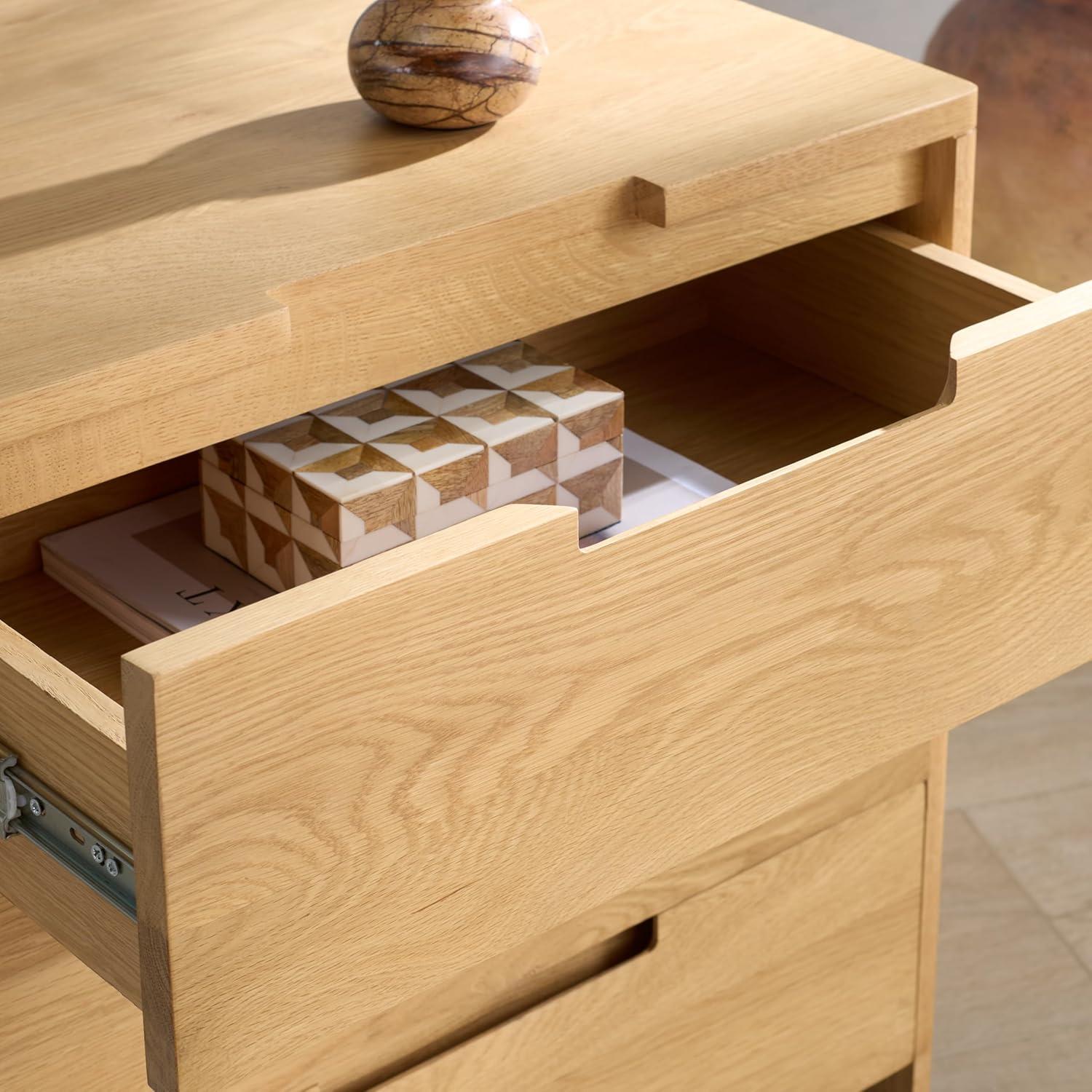 image:imageSAFAVIEH Couture Collection Riverside Natural Oak Wood 3Drawer Nightstand Classic Bedroom Storage Accent Fully Assembled SFV9759ANatural Oak