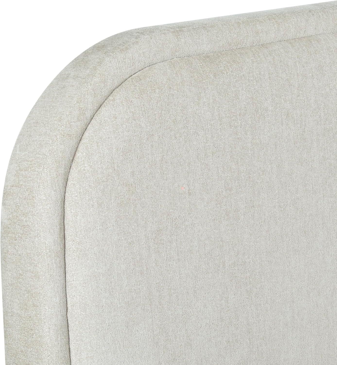 image:imageSAFAVIEH Couture Collection Roberto Beige Chenille Queen Bed Upholstered with Curved Headboard No Box Spring Needed SFV6116AQGreyWalnut