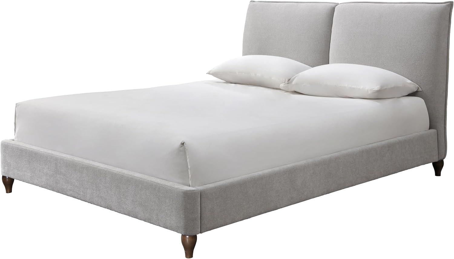 image:imageSAFAVIEH Couture Collection Sophianna Dark Grey Upholstered Platform Bed with Headboard Queen Size Modern Design SFV1801BQWalnutLight Grey