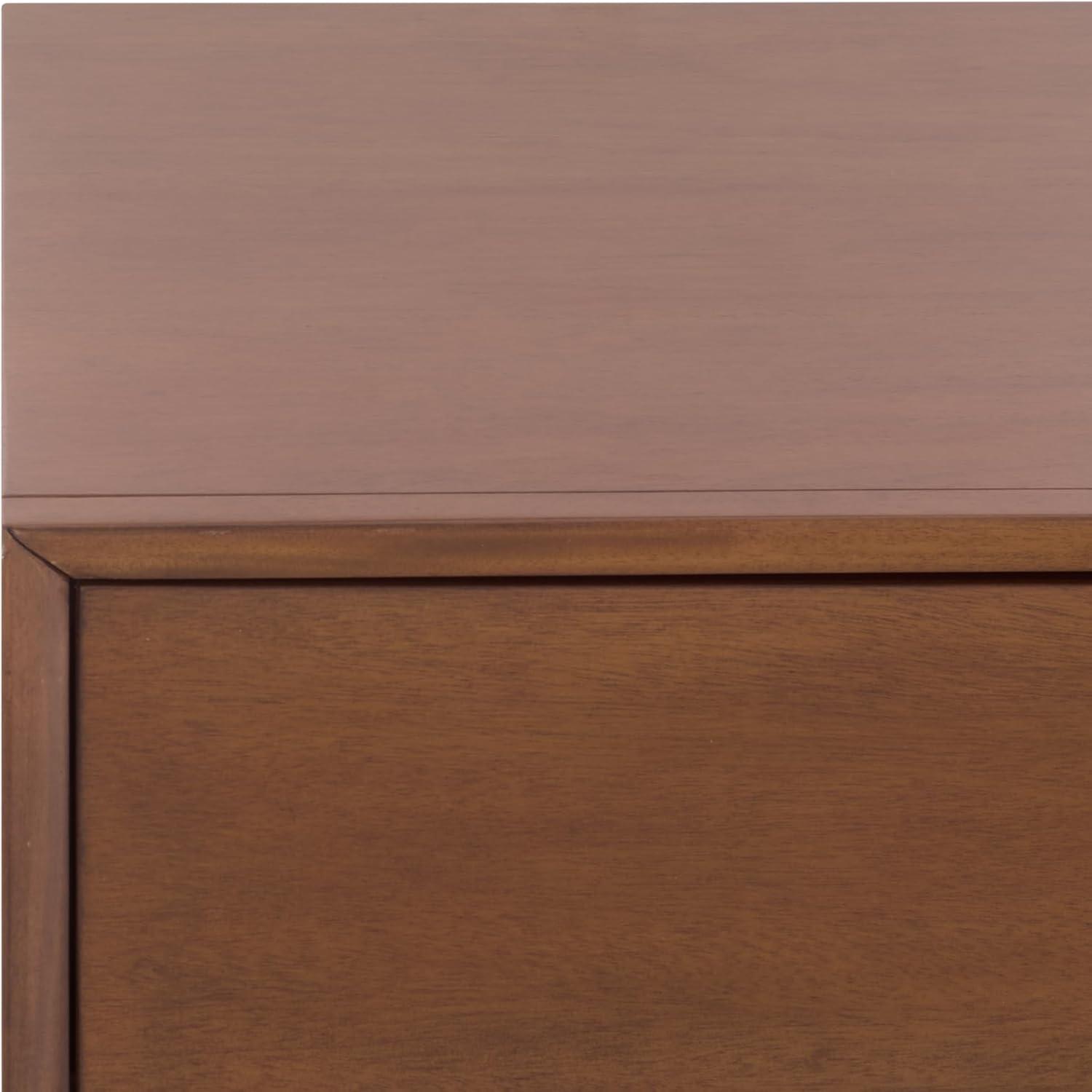 image:imageSAFAVIEH Couture Collection Trever Walnut amp Black Wood 3 Drawer Nightstand Modern Bedside Table with Storage Fully Assembled Bedroom Furniture SFV7723AWalnutBlack