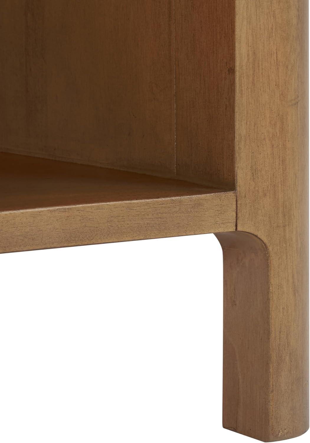 image:imageSAFAVIEH Couture Collection Abbiava Black 1Drawer Nightstand Fully AssembledNatural