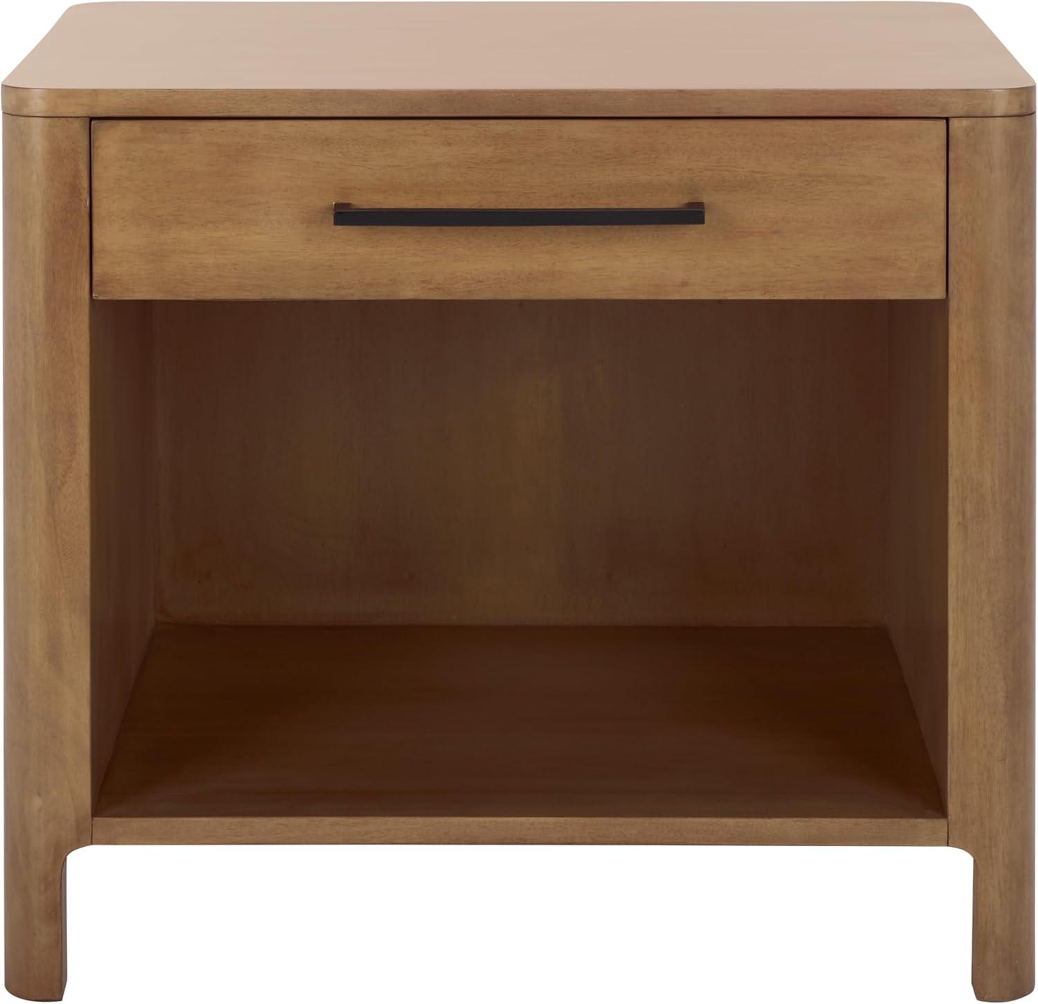 image:imageSAFAVIEH Couture Collection Abbiava Black 1Drawer Nightstand Fully AssembledNatural