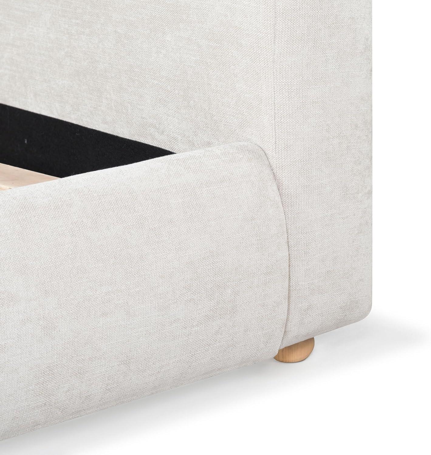 image:imageSAFAVIEH Couture Collection Beccarose Light BrownWalnut Velvet Queen Size BedBeigeNatural