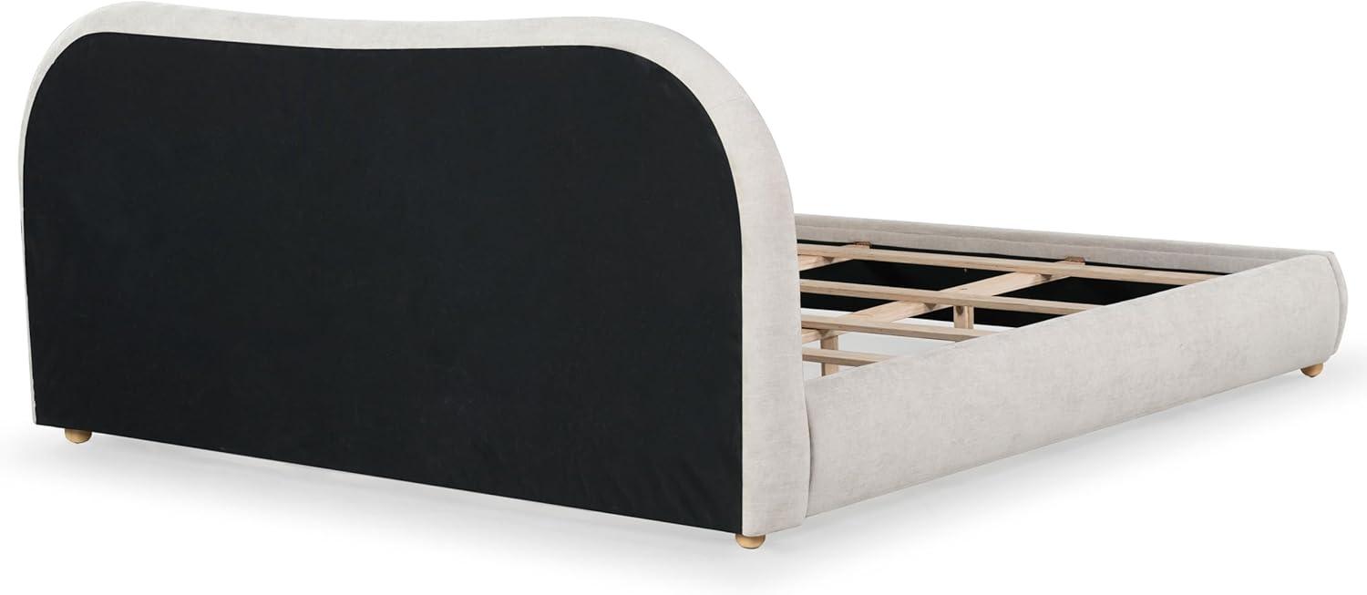 image:imageSAFAVIEH Couture Collection Beccarose Light BrownWalnut Velvet Queen Size BedBeigeNatural