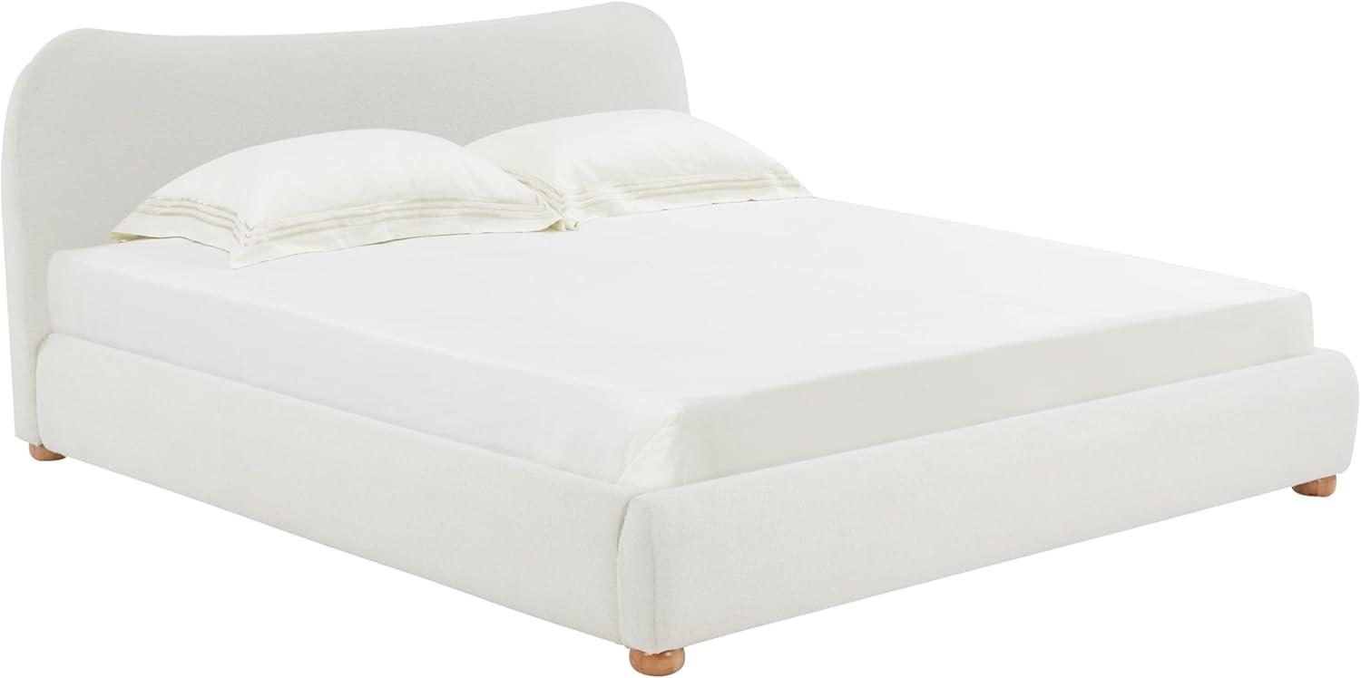 image:imageSAFAVIEH Couture Collection Beccarose Light BrownWalnut Velvet Queen Size BedIvory