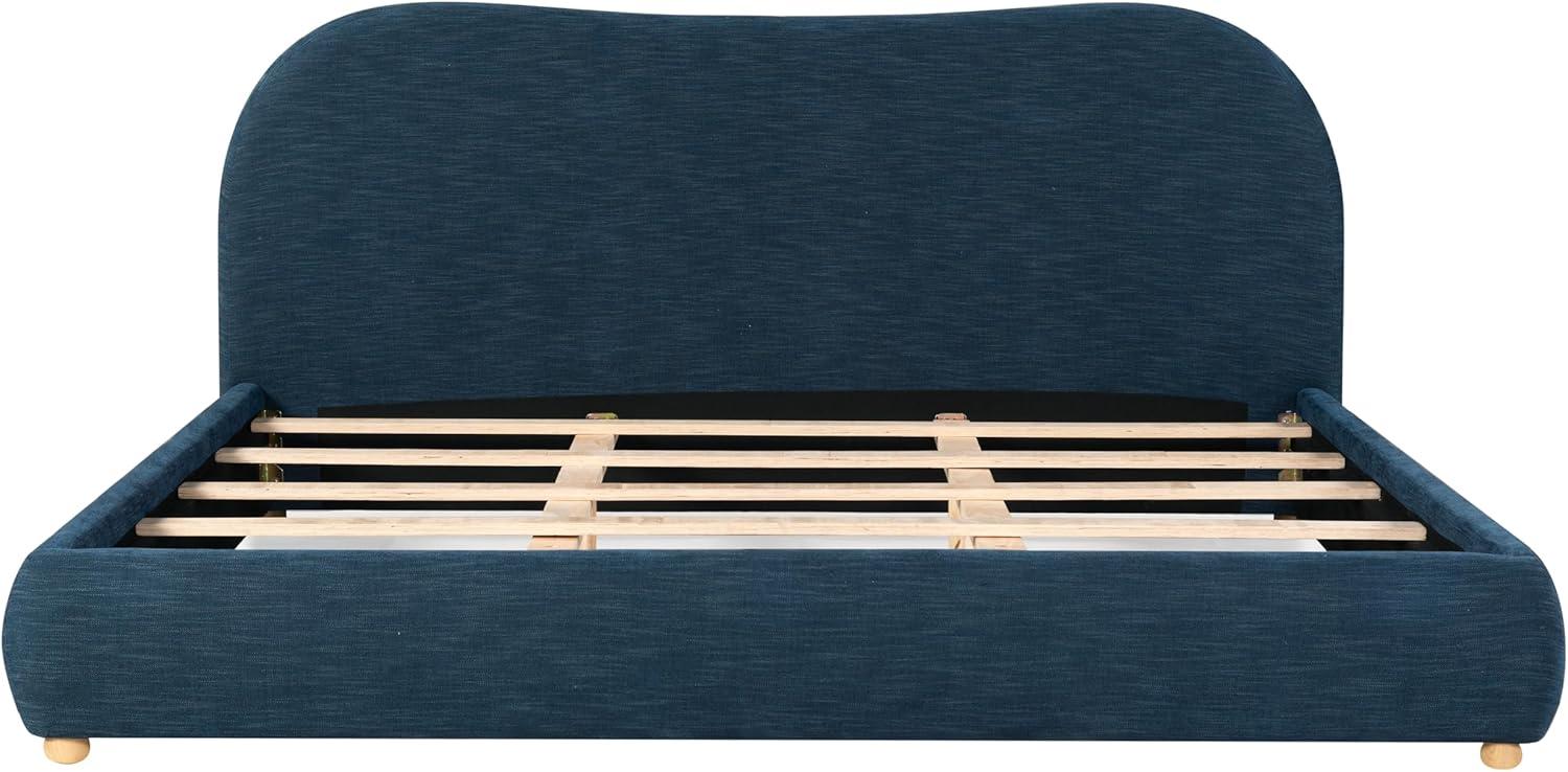 image:imageSAFAVIEH Couture Collection Beccarose Light BrownWalnut Velvet Queen Size BedNavyNatural