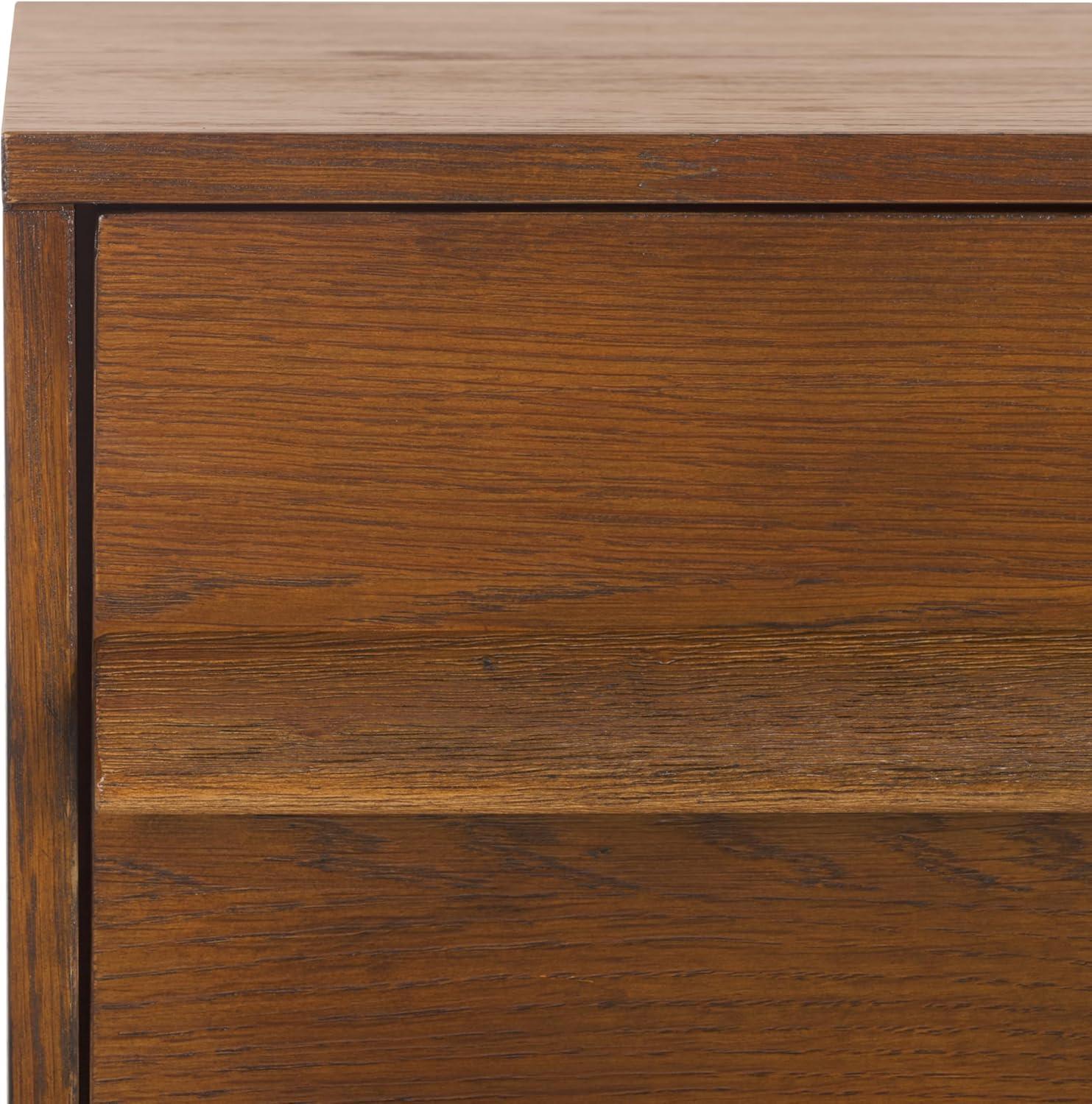 image:imageSAFAVIEH Couture Collection Deirdra Medium Oak 1Drawer 1 Shelf Nightstand Fully AssembledMedium Oak