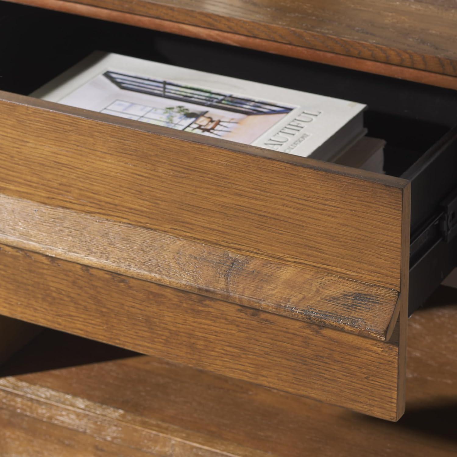 image:imageSAFAVIEH Couture Collection Deirdra Medium Oak 1Drawer 1 Shelf Nightstand Fully AssembledMedium Oak