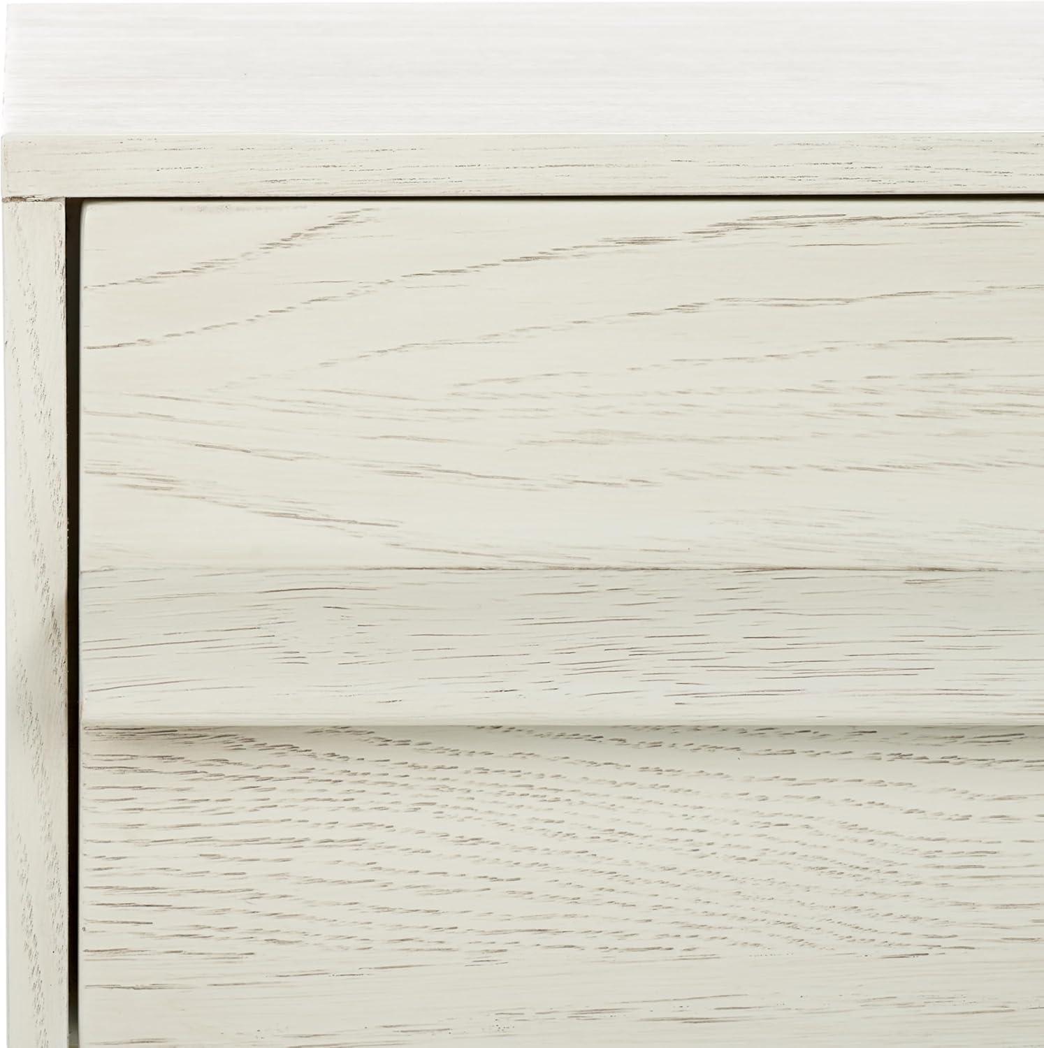 image:imageSAFAVIEH Couture Collection Deirdra Medium Oak 1Drawer 1 Shelf Nightstand Fully AssembledWhite Washed