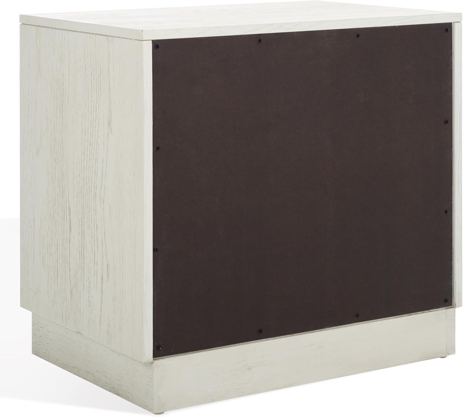 image:imageSAFAVIEH Couture Collection Deirdra Medium Oak 1Drawer 1 Shelf Nightstand Fully AssembledWhite Washed