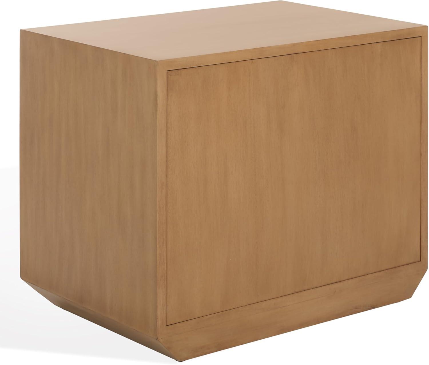 image:imageSAFAVIEH Couture Collection Edalina Natural Brown amp White 2Drawer Nightstand Fully AssembledNaturalWhite