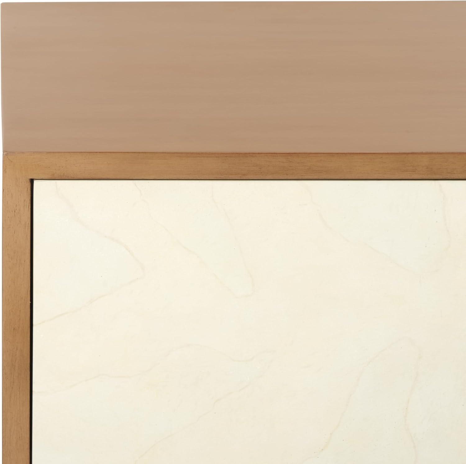 image:imageSAFAVIEH Couture Collection Edalina Natural Brown amp White 2Drawer Nightstand Fully AssembledNaturalWhite