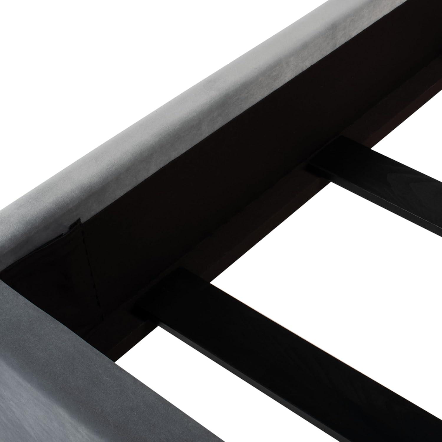 image:imageSAFAVIEH Couture Collection Hiawatha Hudson Grey Metal Leg Queen Size BedHudson Grey