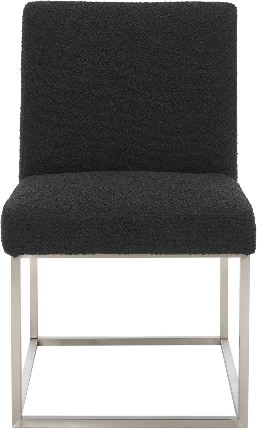 image:imageSAFAVIEH Couture Collection Jenette Black BoucleSilver Leg Dining Chair Fully AssembledBlackSilver Boucle