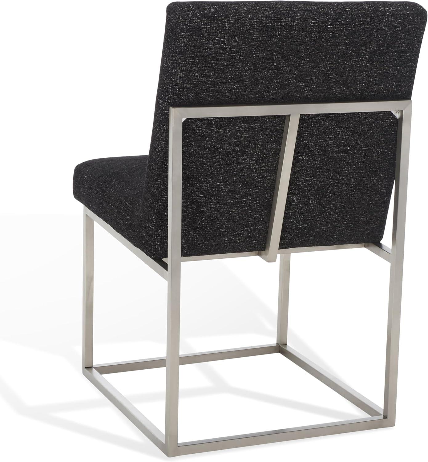 image:imageSAFAVIEH Couture Collection Jenette Black BoucleSilver Leg Dining Chair Fully AssembledBlackSilver Linen