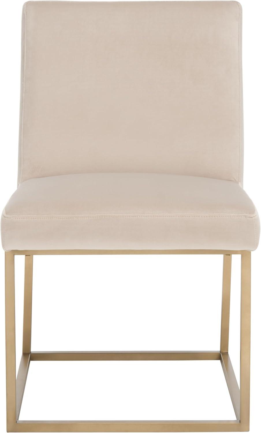 image:imageSAFAVIEH Couture Collection Jenette Black BoucleSilver Leg Dining Chair Fully AssembledTaupeGold