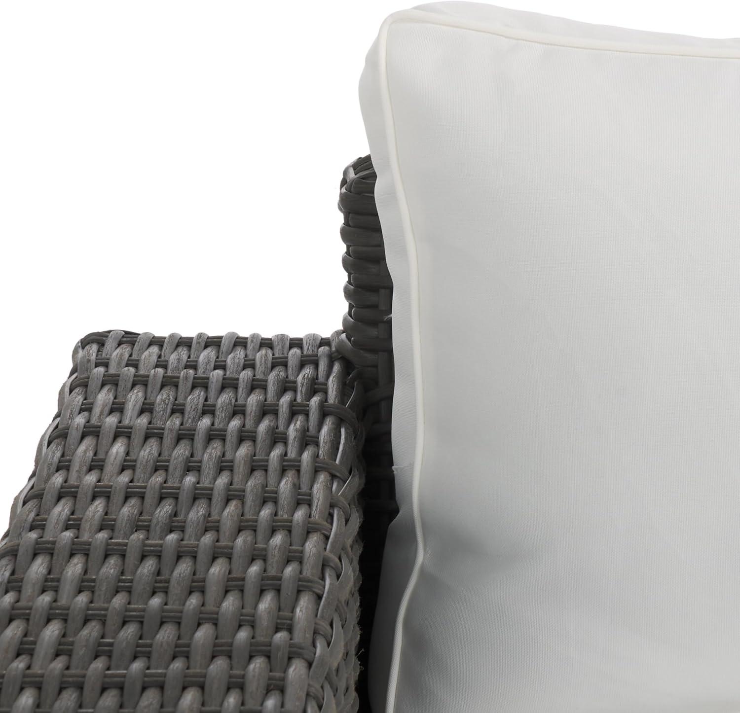 image:imageSAFAVIEH Couture Collection Margarita Dark GreyWhite Faux Wicker IndoorOutdoor Patio SofaDark GreyWhite