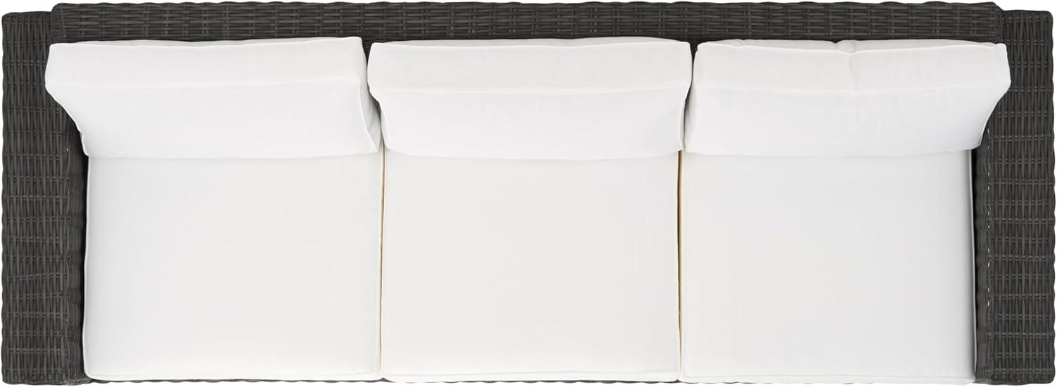 image:imageSAFAVIEH Couture Collection Margarita Dark GreyWhite Faux Wicker IndoorOutdoor Patio SofaDark GreyWhite