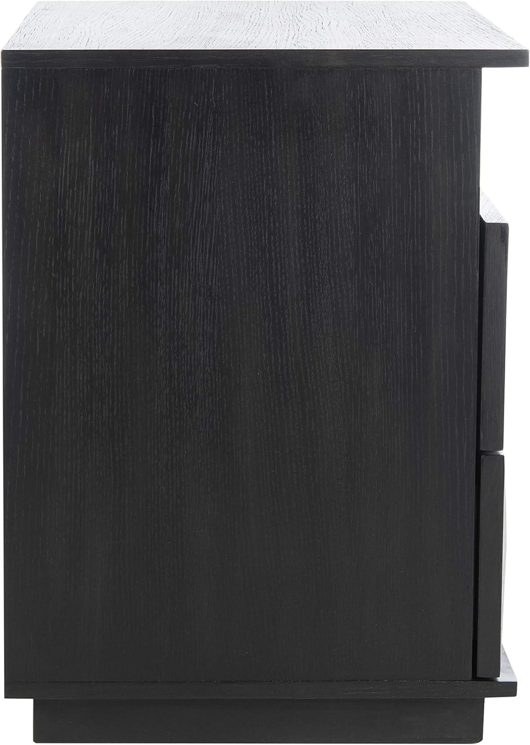 image:imageSAFAVIEH Couture Collection Patty Natural 2Drawer Nightstand Fully AssembledBlack
