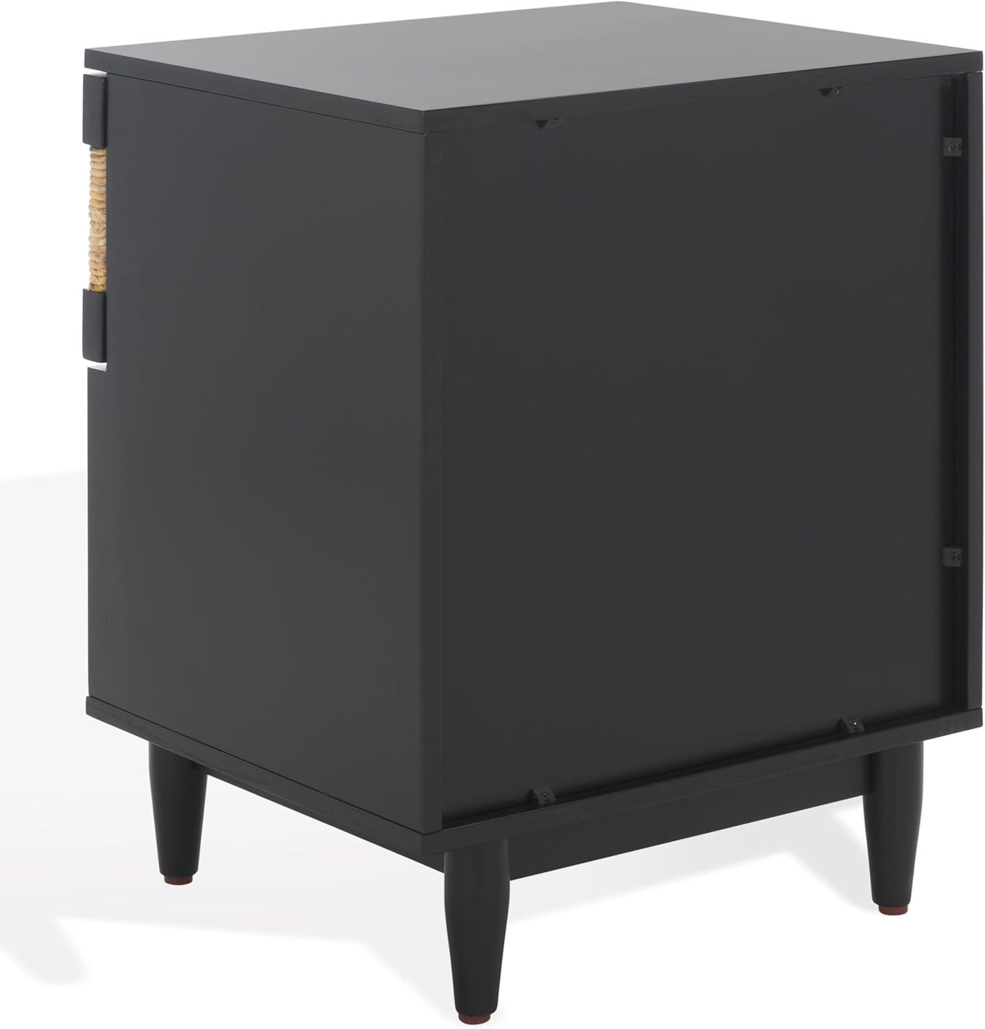 image:imageSAFAVIEH Couture Collection Roseanne Black amp Natural Brown Banana Stem 1Drawer NightstandBlackNatural