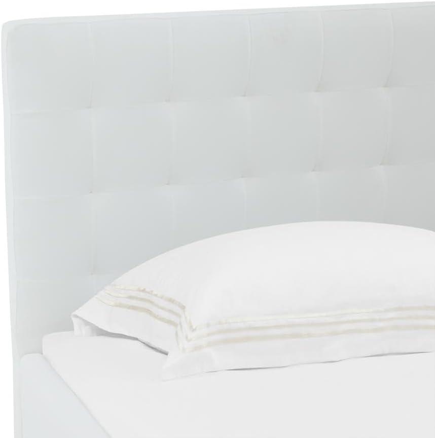 image:imageSAFAVIEH Couture Collection Rosita LowProfile Ivory Tufted Upholstered Queen Bed Ideal for Bedroom Guest RoomIvory K