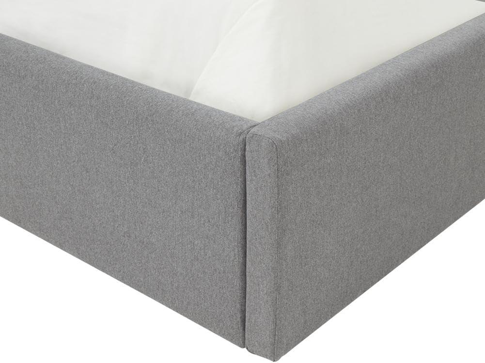 image:imageSAFAVIEH Couture Collection Rosita LowProfile Ivory Tufted Upholstered Queen Bed Ideal for Bedroom Guest RoomLight Grey K