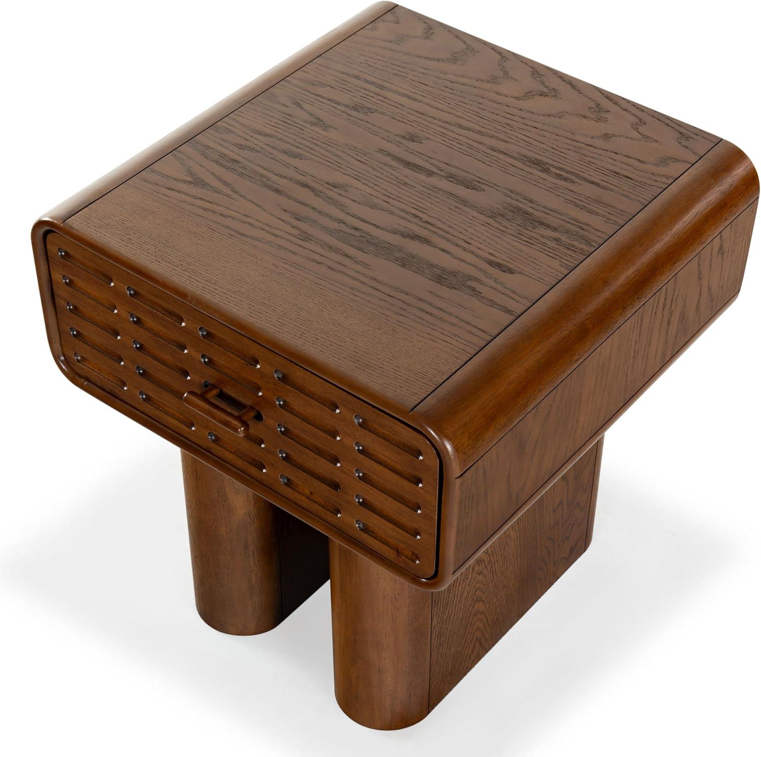 image:imageSAFAVIEH Couture Collection Torricelli MidCentury Modern 1Drawer Nightstand Bedside Accent TableMedium Oak