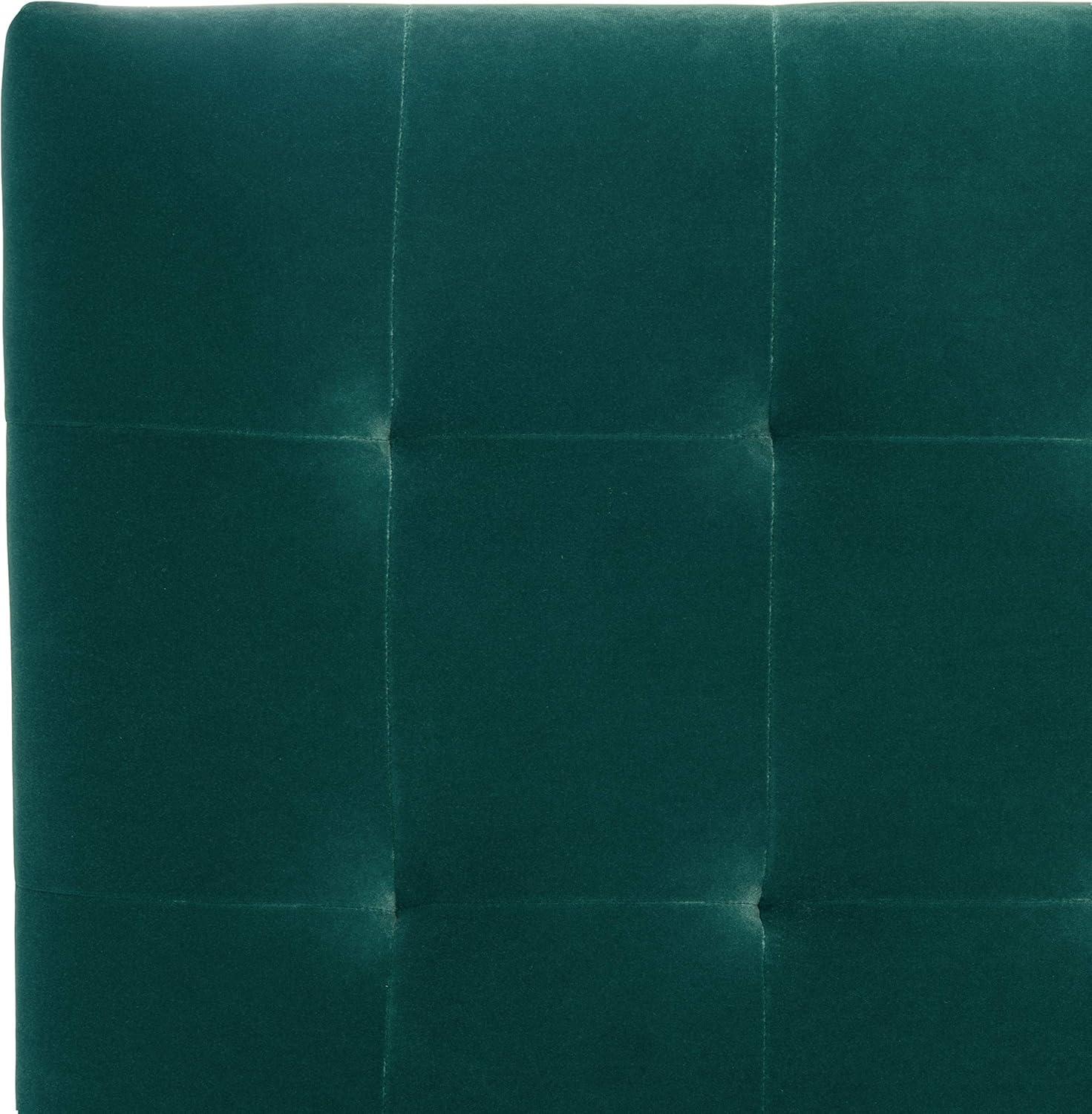 image:imageSAFAVIEH Couture Collection Tsarina Dark Seafoam Velvet Tufted Queen Size BedDark Seafoam