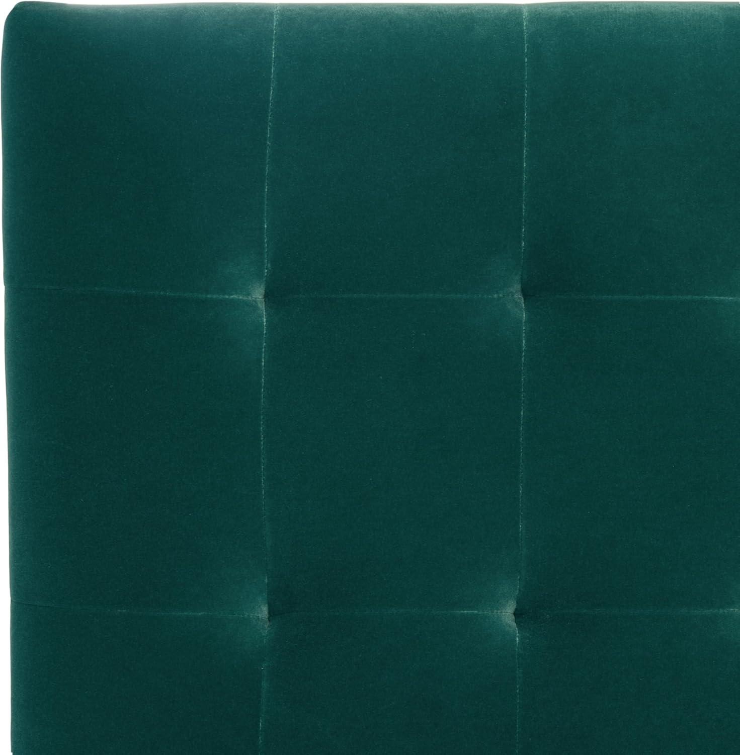 image:imageSAFAVIEH Couture Collection Tsarina Dark Seafoam Velvet Tufted Queen Size BedDark SeafoamGold