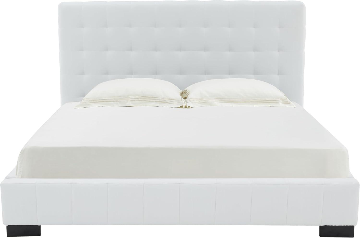 image:imageSAFAVIEH Couture Collection Vivaldi WhiteBlack Tufted Linen King Size BedWhiteBlack