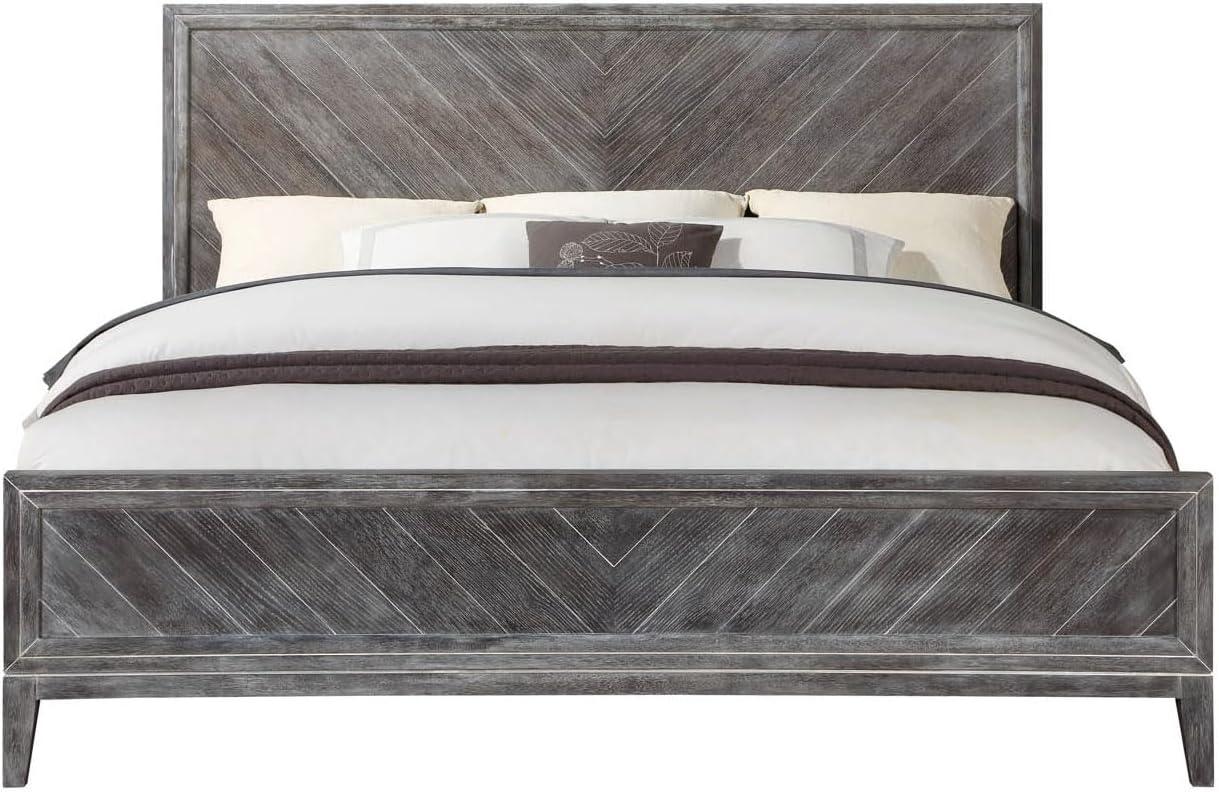 image:imageSAFAVIEH Couture Home Collection Almira Grey Wood Headboard No Box Spring Required Queen Bed SFV4116AQ2BXGrey