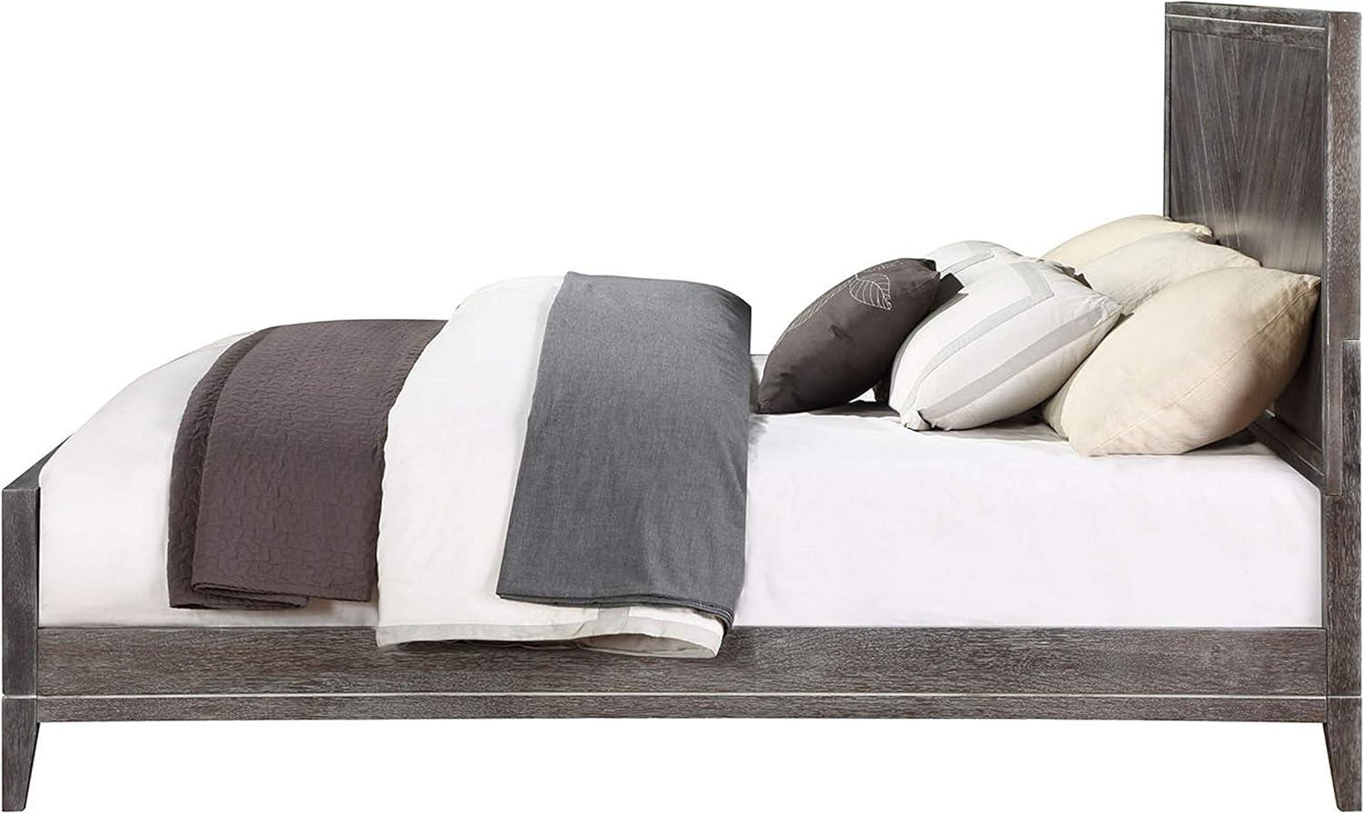 image:imageSAFAVIEH Couture Home Collection Almira Grey Wood Headboard No Box Spring Required Queen Bed SFV4116AQ2BXGrey