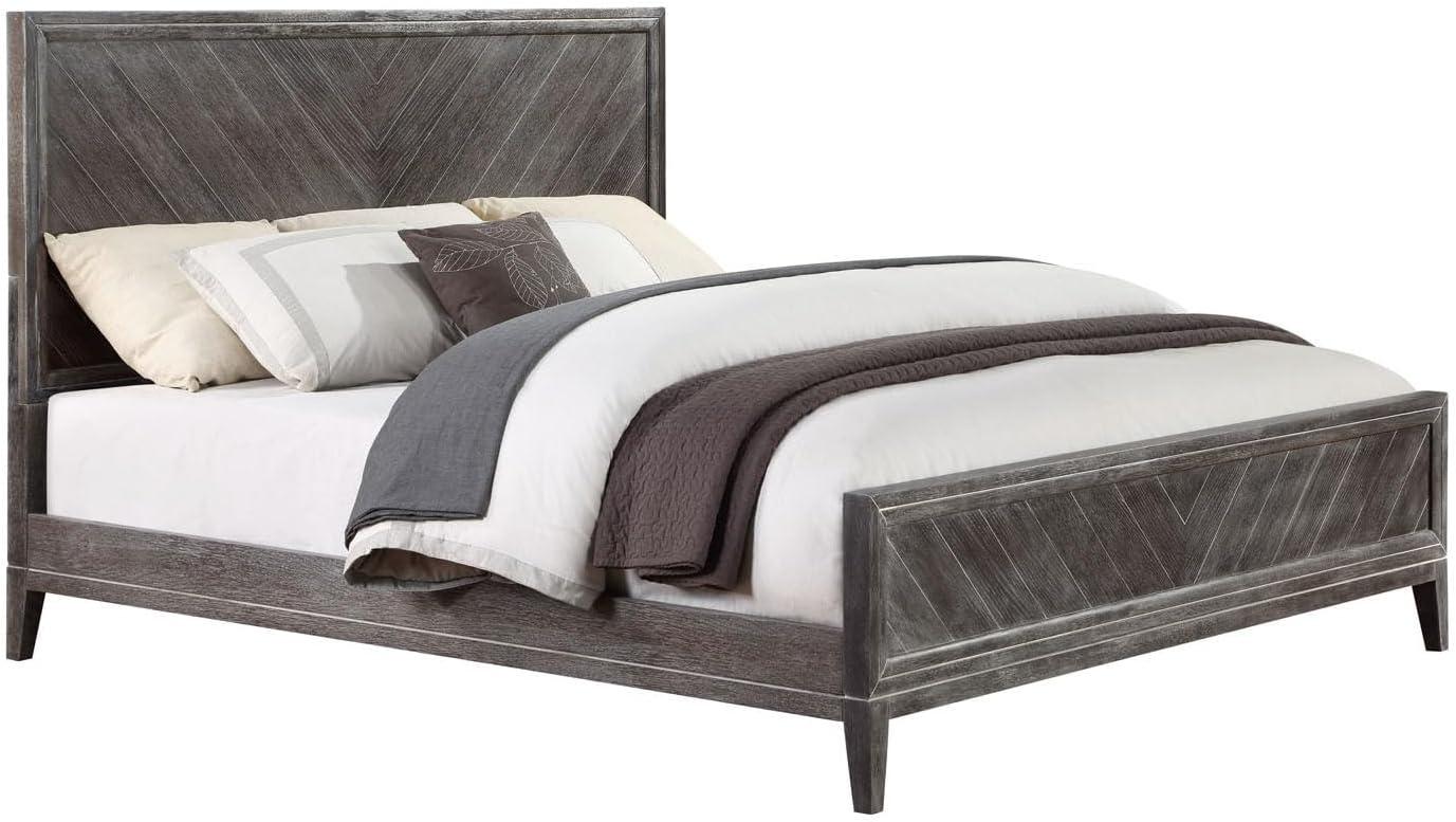 image:imageSAFAVIEH Couture Home Collection Almira Grey Wood Headboard No Box Spring Required Queen Bed SFV4116AQ2BXGrey
