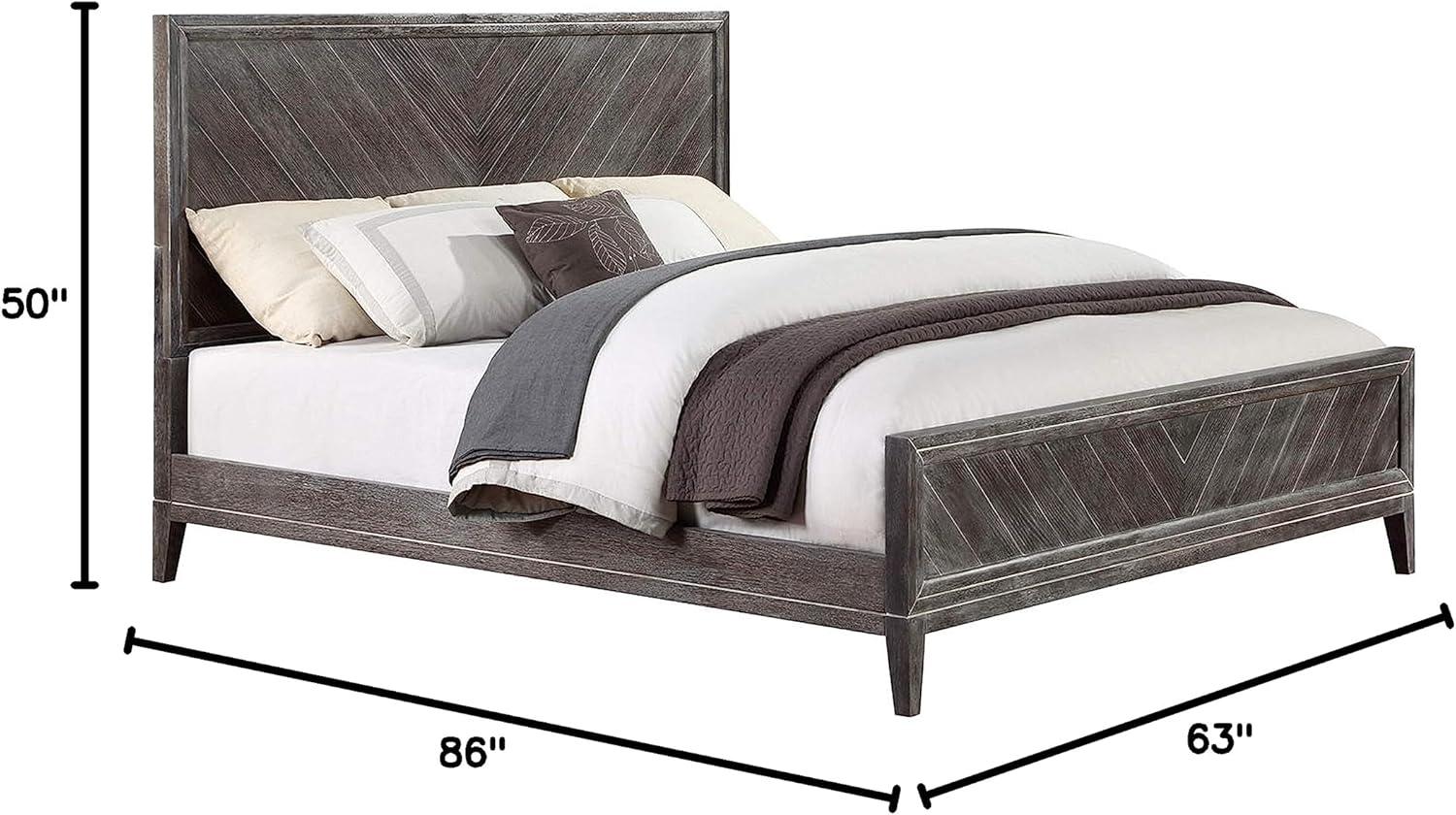 image:imageSAFAVIEH Couture Home Collection Almira Grey Wood Headboard No Box Spring Required Queen Bed SFV4116AQ2BXGrey