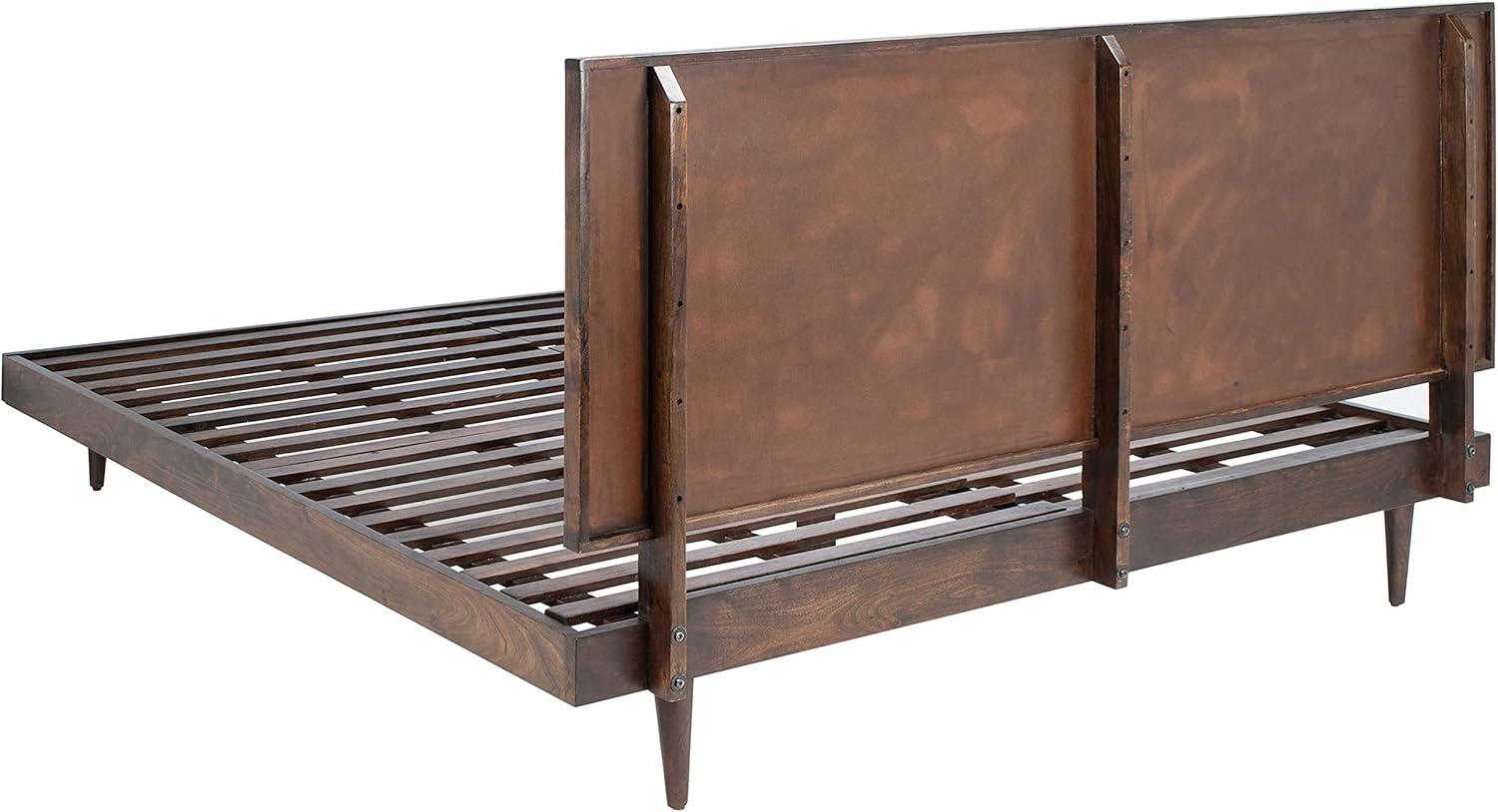 image:imageSAFAVIEH Couture Home Collection Zinnia Walnut Brown Wooden Platform King BedWalnut