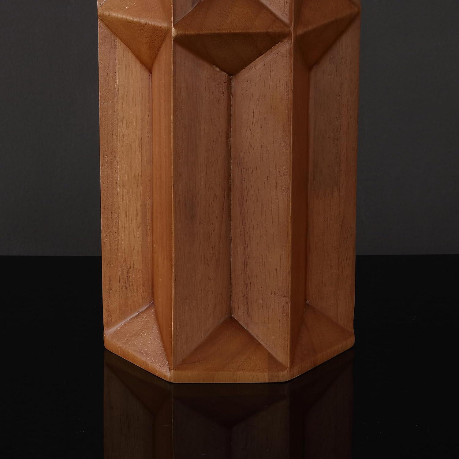 image:imageSAFAVIEH Couture Lighting Collection Ferdinand Walnut Wood Table Lamp with White Shade 29 Modern Bedside or Living Room Light Dimmable with LED Bulb CTL1099AWalnutWhite