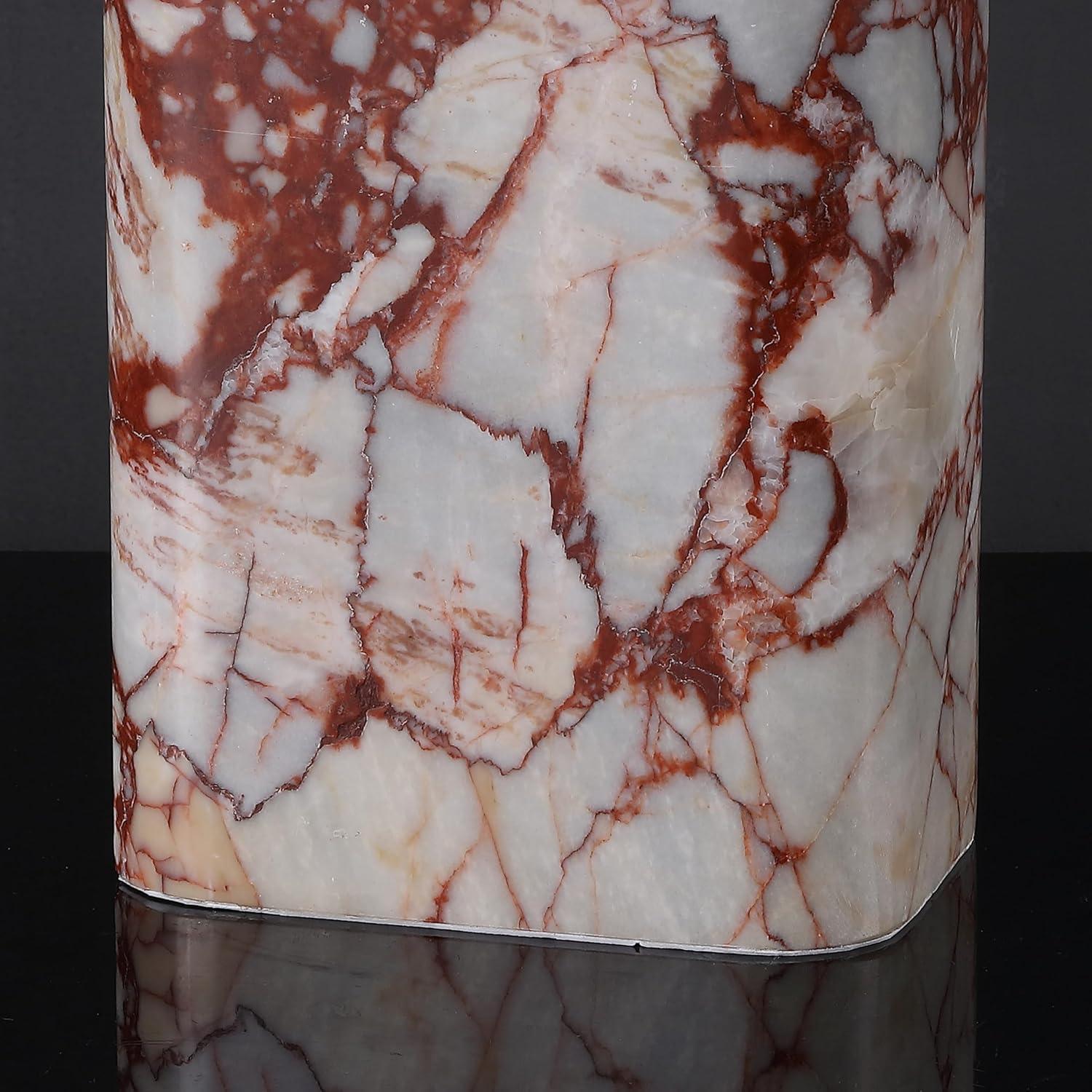 image:imageSAFAVIEH Couture Lighting Collection Lisabryna Travertine Table Lamp with White Shade 22 Modern Bedside or Living Room Light Dimmable with LED Bulb CTL1094AWhiteRed