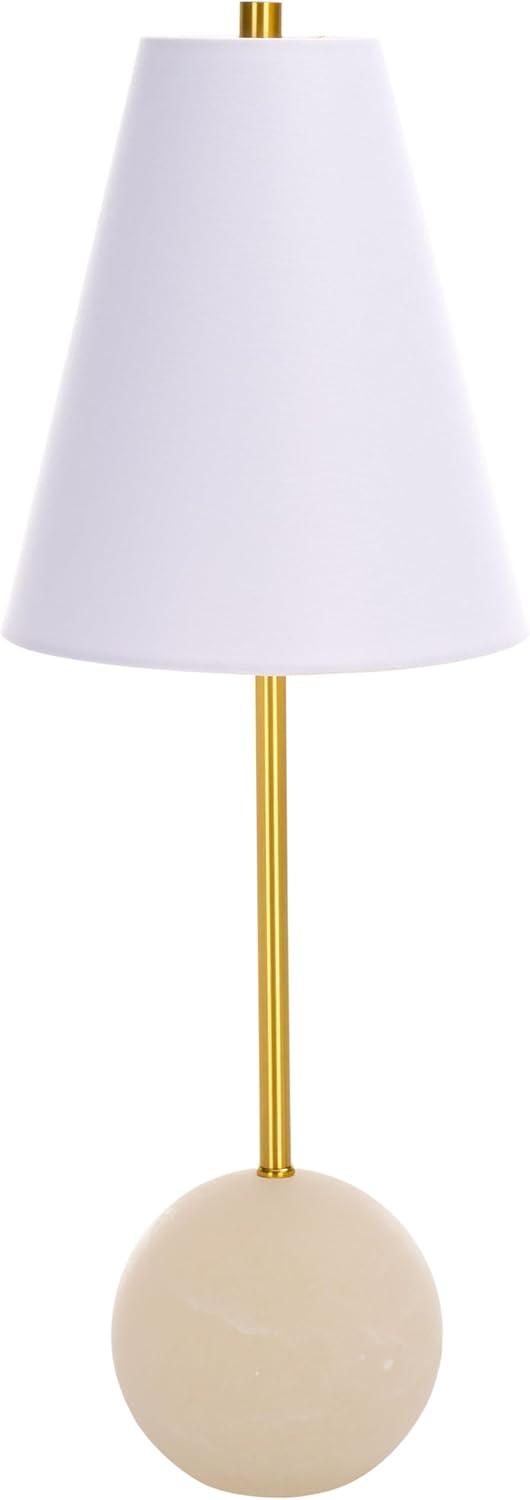 image:imageSAFAVIEH Couture Lighting Collection Genesis GoldWhite Alabaster 26inch Table Lamp LED Bulbs Included