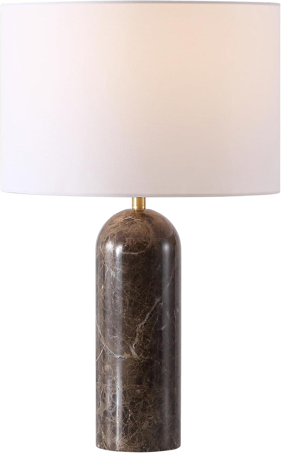 image:imageSAFAVIEH Couture Lighting Collection Kayabelle Dark BrownWhite Marble 27inch Dimmable Table Lamp for Bedroom Living Room Home Office Desk Nightstand LED Bulb Included