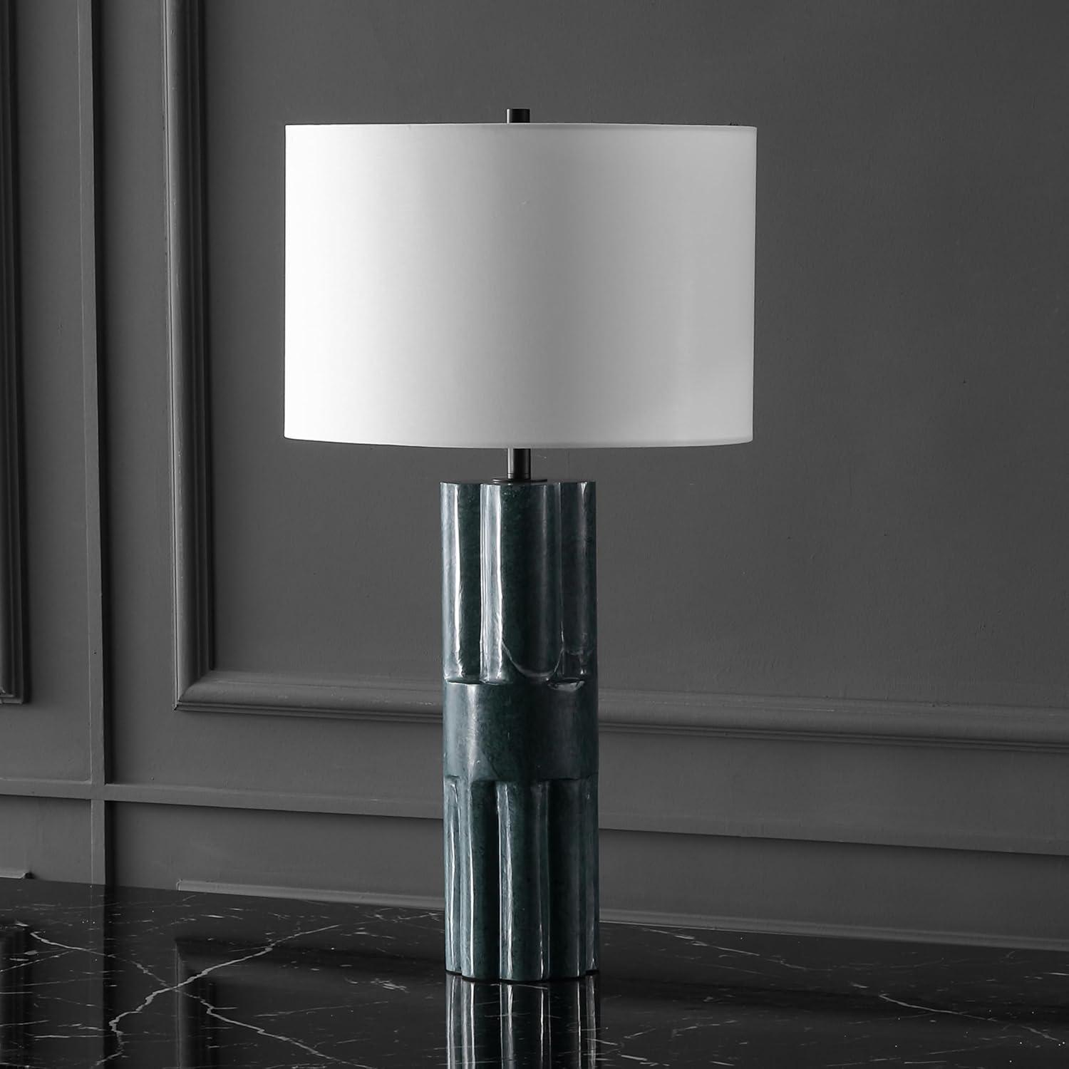 image:imageSAFAVIEH Couture Lighting Collection Tolliver Dark GreenWhite Marble 28inch Table Lamp for Bedroom Living Room Home Office Desk Nightstand LED Bulb Included