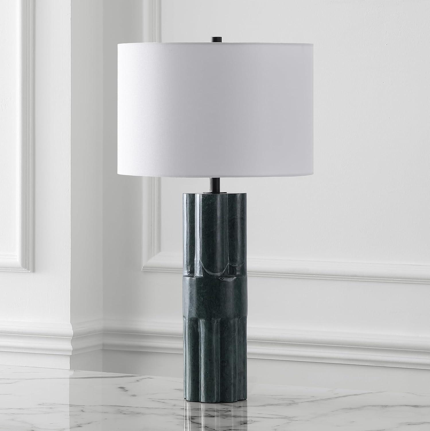 image:imageSAFAVIEH Couture Lighting Collection Tolliver Dark GreenWhite Marble 28inch Table Lamp for Bedroom Living Room Home Office Desk Nightstand LED Bulb Included
