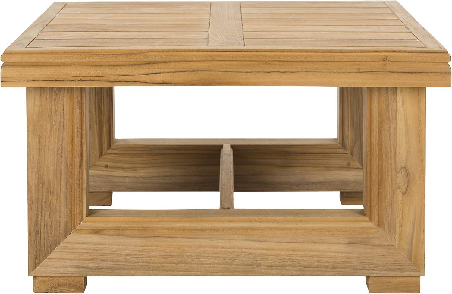 image:imageSAFAVIEH Couture Outdoor Collection CPT1002 Table BlackNatural Teak